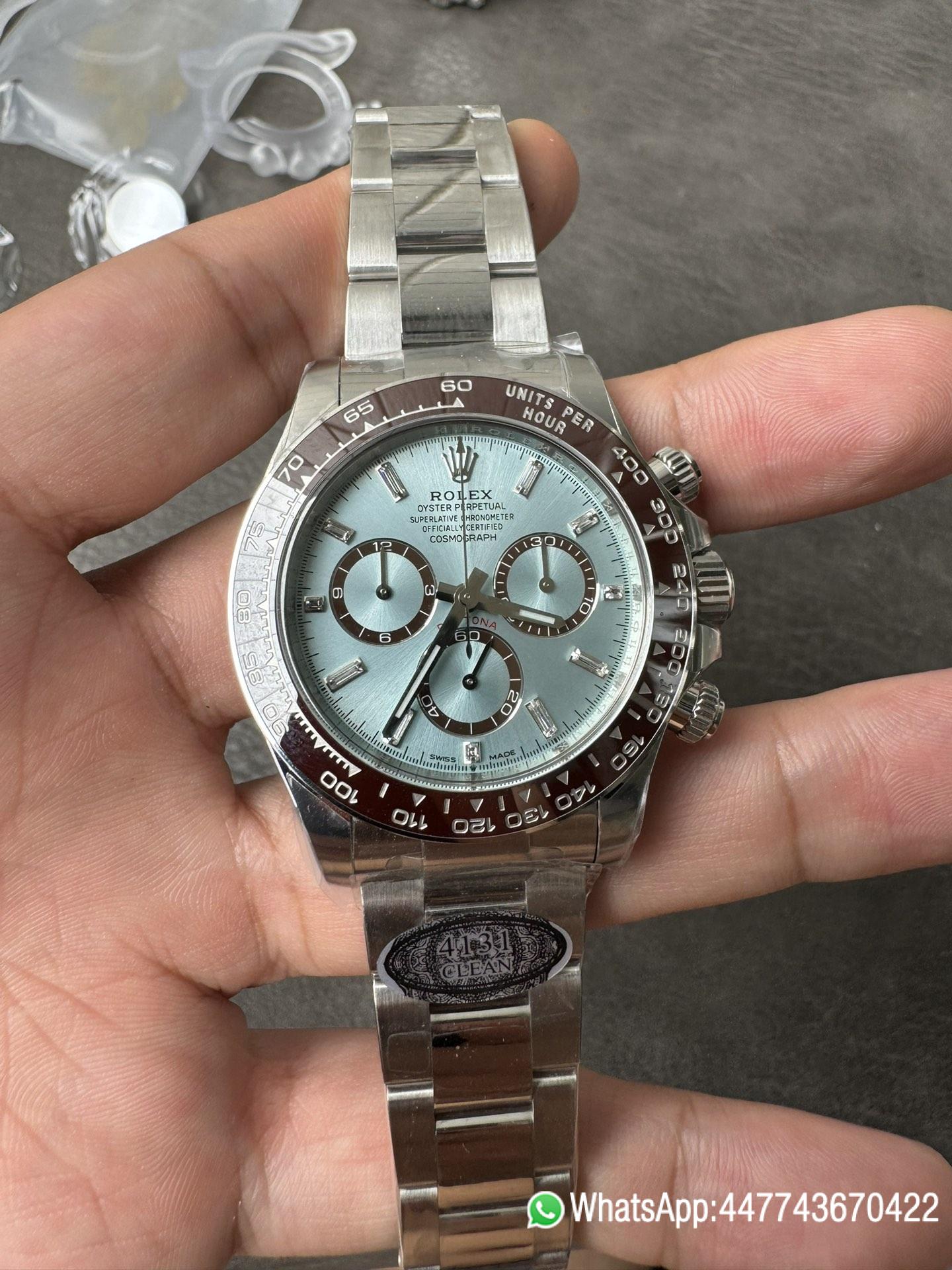 Super Clone Daytona 126506 ICE Blue Dial With Diamonds Markers Brown Ceramic Bezel SH4131 Movement 72 Hours PR 02 Super Clone Daytona 126506 ICE Blue Dial With Diamonds Markers Brown Ceramic Bezel SH4131 Movement 72 Hours PR 02