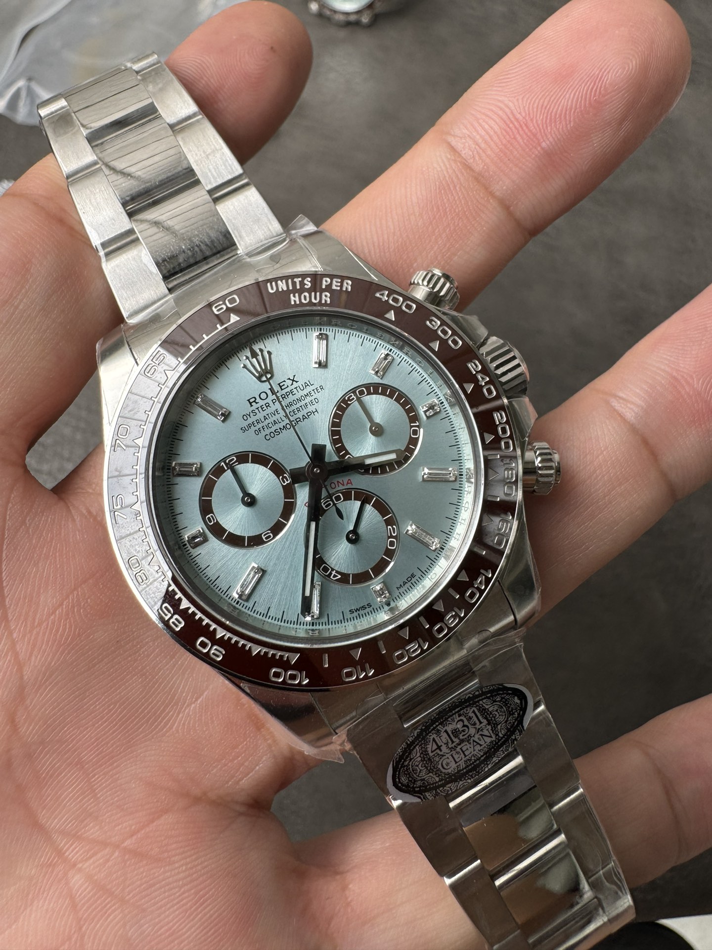 Victory Factory Daytona 126506 ICE Blue Dial With Diamonds Markers Brown Ceramic Bezel SH4131 Movement 72 Hours PR 03 Clean Factory Daytona 126506 ICE Blue Dial With Diamonds Markers Brown Ceramic Bezel SH4131 Movement 72 Hours PR 03
