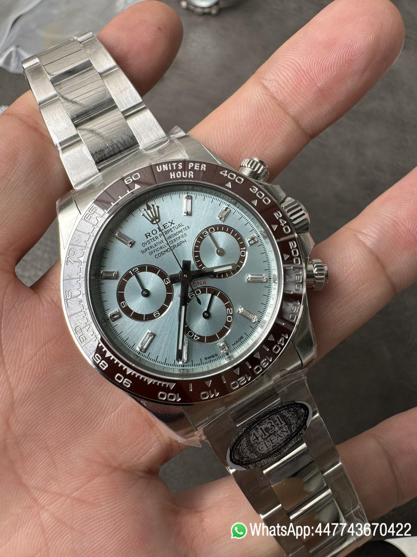 Super Clone Daytona 126506 ICE Blue Dial With Diamonds Markers Brown Ceramic Bezel SH4131 Movement 72 Hours PR 03 Super Clone Daytona 126506 ICE Blue Dial With Diamonds Markers Brown Ceramic Bezel SH4131 Movement 72 Hours PR 03