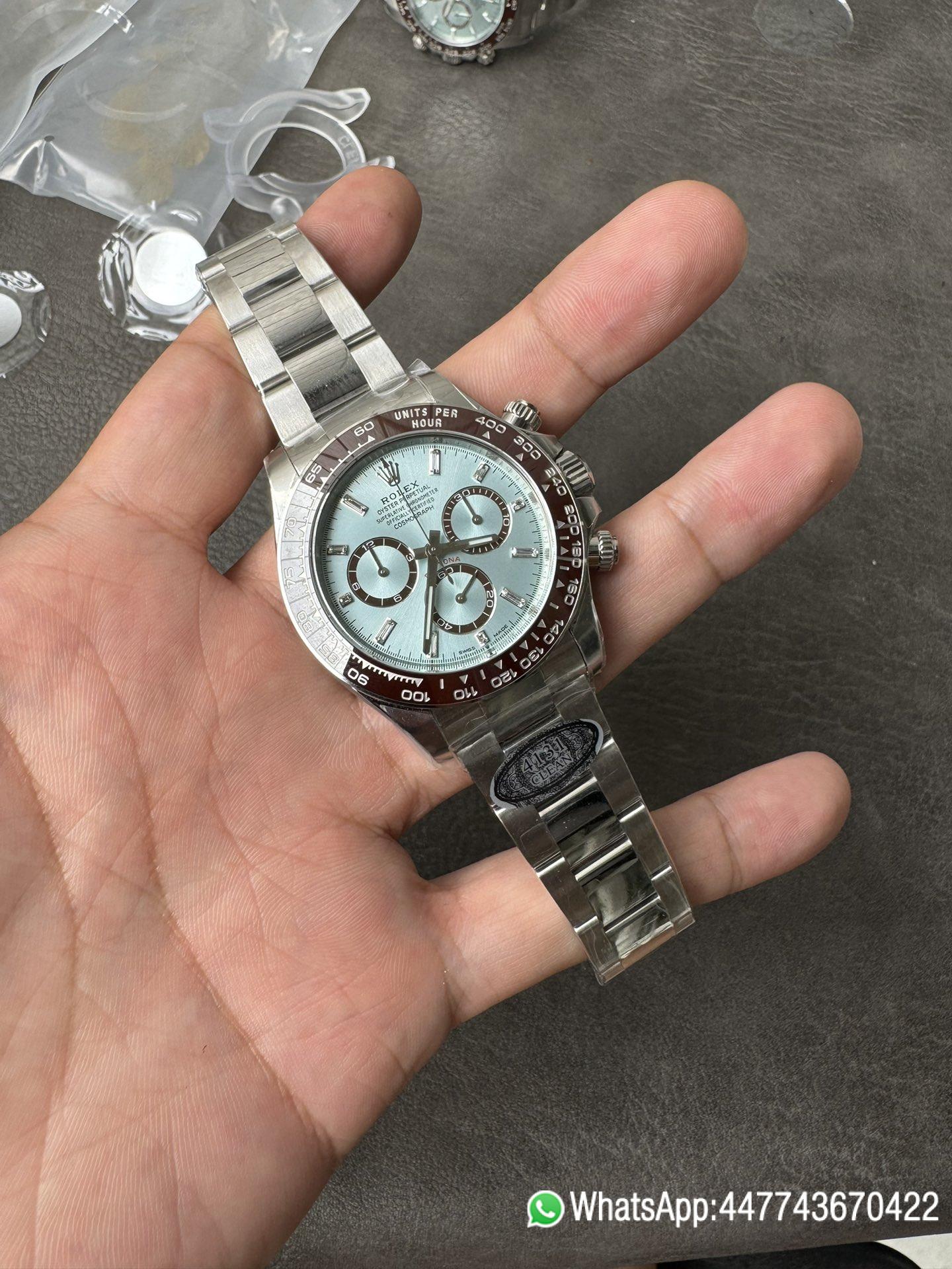 Super Clone Daytona 126506 ICE Blue Dial With Diamonds Markers Brown Ceramic Bezel SH4131 Movement 72 Hours PR 04 Super Clone Daytona 126506 ICE Blue Dial With Diamonds Markers Brown Ceramic Bezel SH4131 Movement 72 Hours PR 04