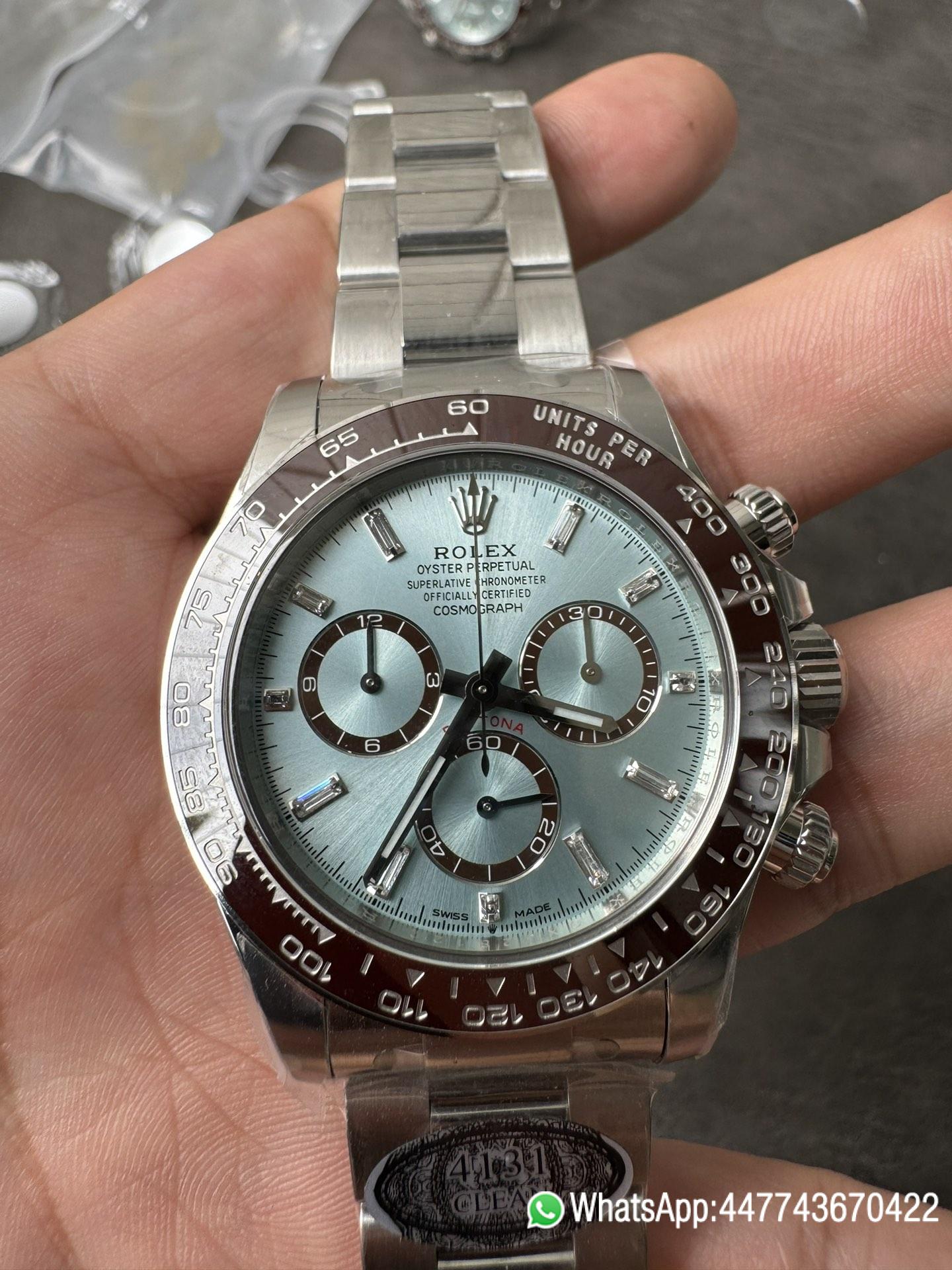 Super Clone Daytona 126506 ICE Blue Dial With Diamonds Markers Brown Ceramic Bezel SH4131 Movement 72 Hours PR 05 Super Clone Daytona 126506 ICE Blue Dial With Diamonds Markers Brown Ceramic Bezel SH4131 Movement 72 Hours PR 05