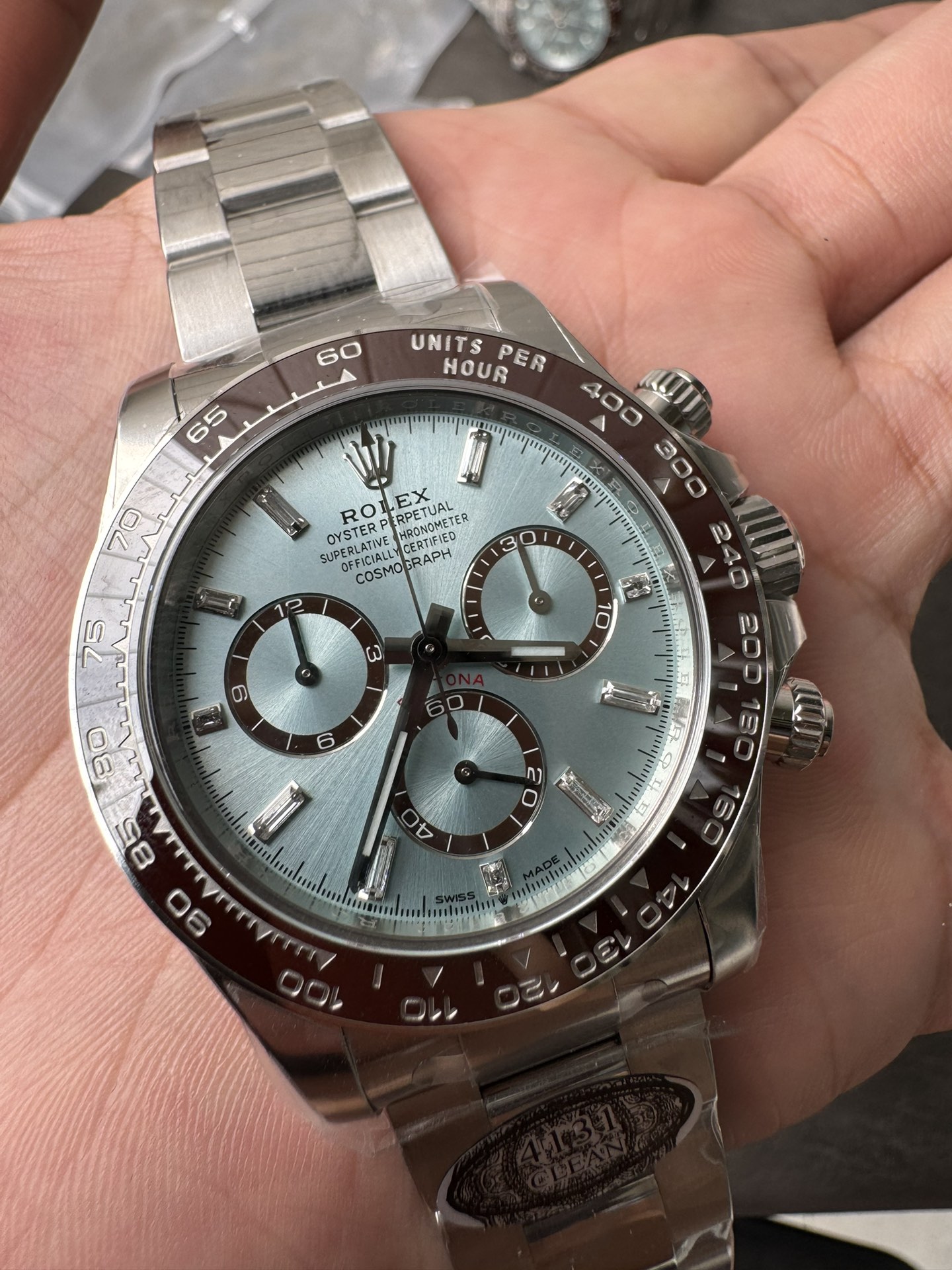 Victory Factory Daytona 126506 ICE Blue Dial With Diamonds Markers Brown Ceramic Bezel SH4131 Movement 72 Hours PR 06 Clean Factory Daytona 126506 ICE Blue Dial With Diamonds Markers Brown Ceramic Bezel SH4131 Movement 72 Hours PR 06