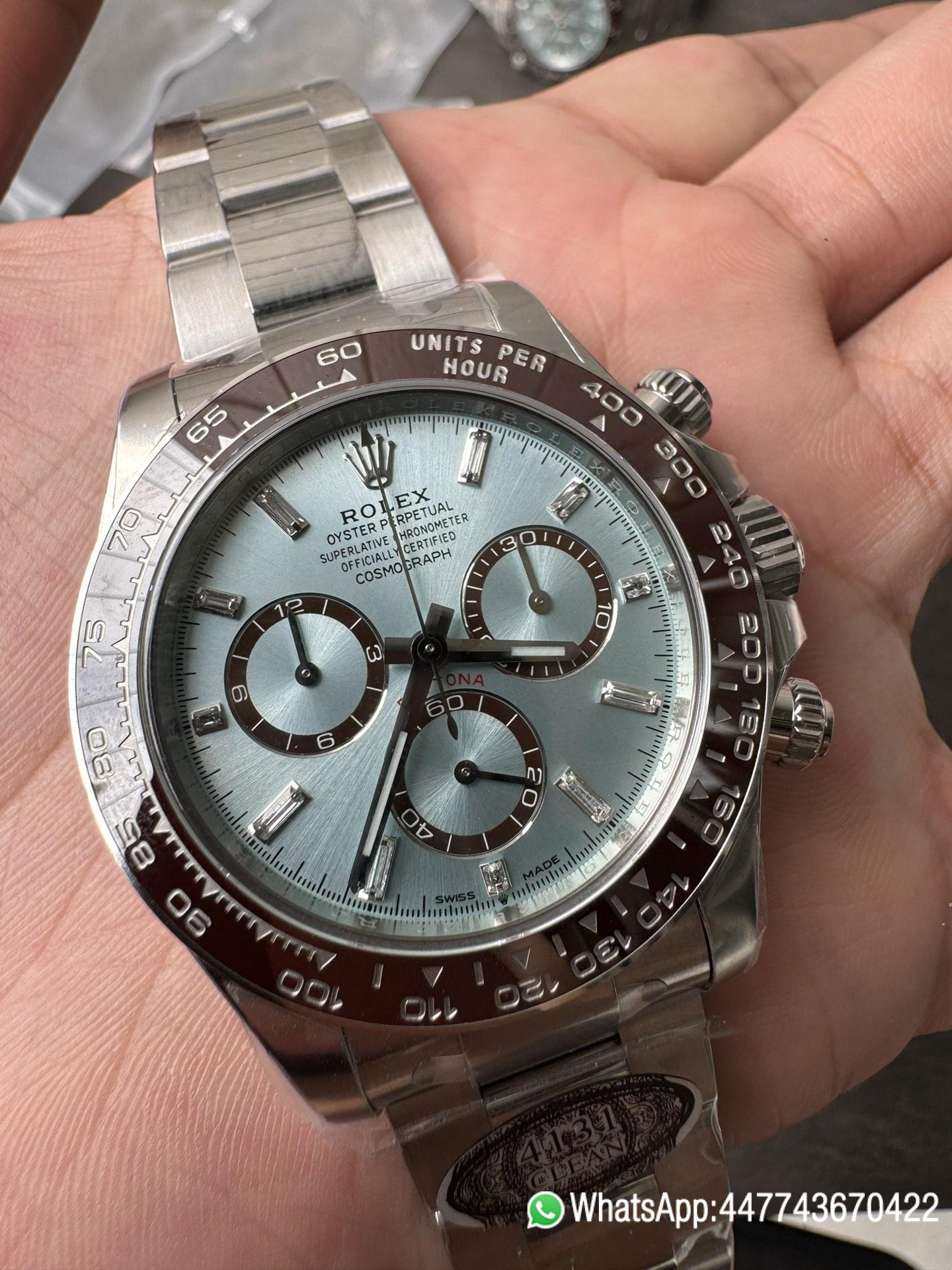 Super Clone Daytona 126506 ICE Blue Dial With Diamonds Markers Brown Ceramic Bezel SH4131 Movement 72 Hours PR 06 Super Clone Daytona 126506 ICE Blue Dial With Diamonds Markers Brown Ceramic Bezel SH4131 Movement 72 Hours PR 06