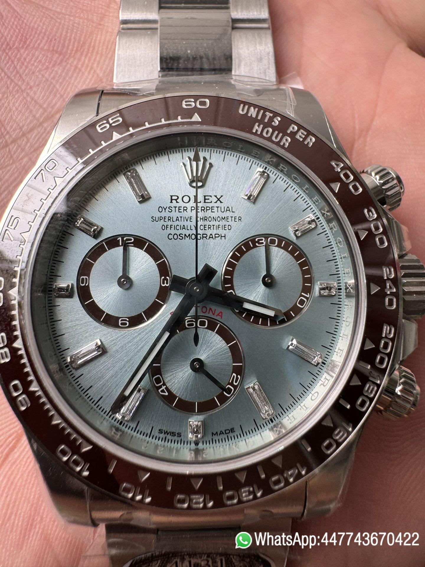 Super Clone Daytona 126506 ICE Blue Dial With Diamonds Markers Brown Ceramic Bezel SH4131 Movement 72 Hours PR 07 Super Clone Daytona 126506 ICE Blue Dial With Diamonds Markers Brown Ceramic Bezel SH4131 Movement 72 Hours PR 07