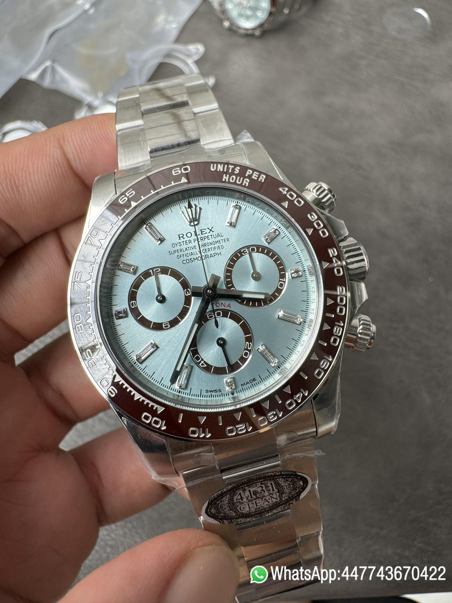 Super Clone Daytona 126506 ICE Blue Dial With Diamonds Markers Brown Ceramic Bezel SH4131 Movement 72 Hours PR 08 Super Clone Daytona 126506 ICE Blue Dial With Diamonds Markers Brown Ceramic Bezel SH4131 Movement 72 Hours PR 08