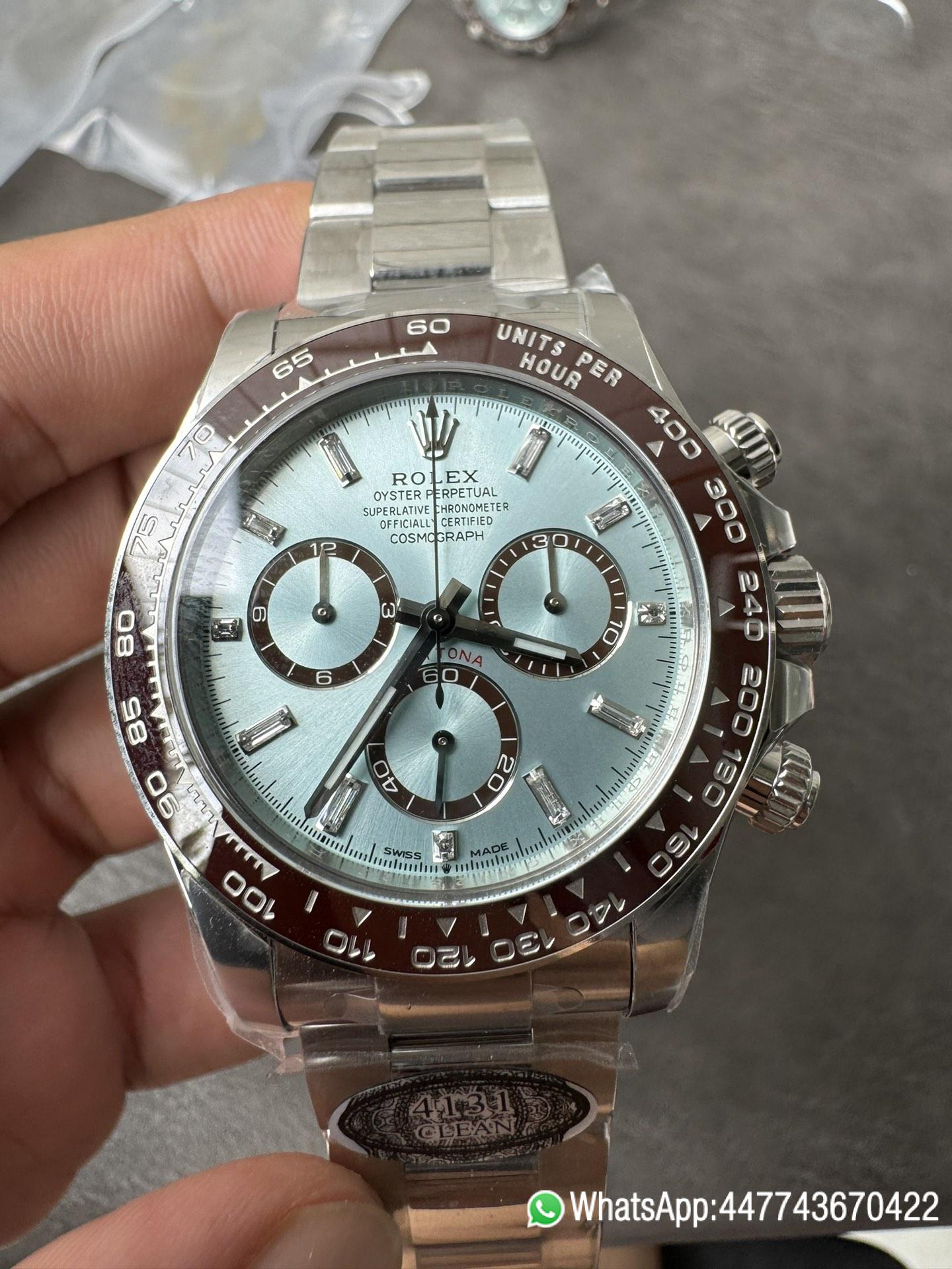 Super Clone Daytona 126506 ICE Blue Dial With Diamonds Markers Brown Ceramic Bezel SH4131 Movement 72 Hours PR 09 Super Clone Daytona 126506 ICE Blue Dial With Diamonds Markers Brown Ceramic Bezel SH4131 Movement 72 Hours PR 09
