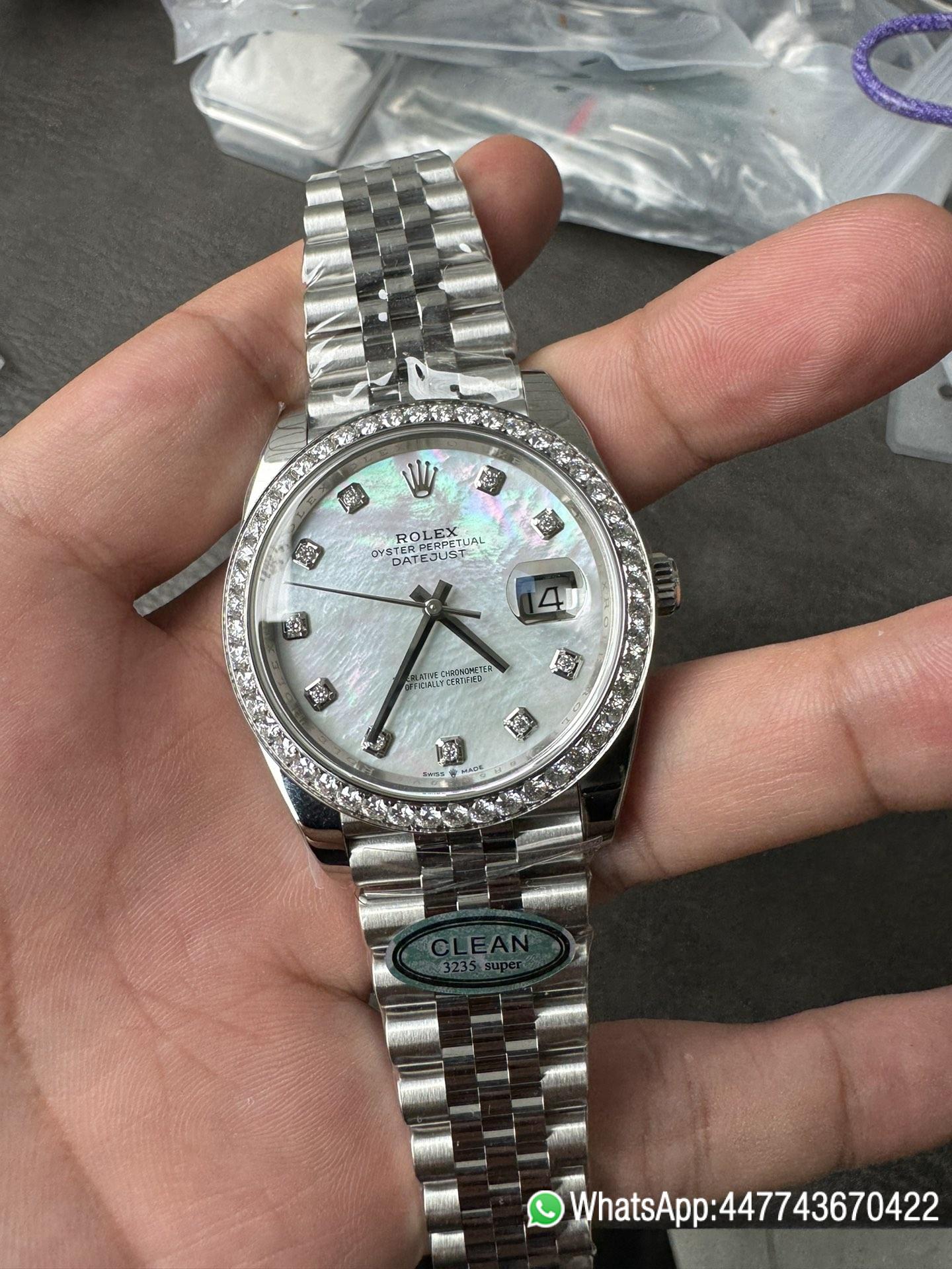 Super Clone Rolex Datejust 126334 41mm MOP Dial Diamonds Bezel 904L Steel Jubilee Bracelet SH3235 Movement 01 Super Clone Rolex Datejust 126334 41mm MOP Dial Diamonds Bezel 904L Steel Jubilee Bracelet SH3235 Movement 01