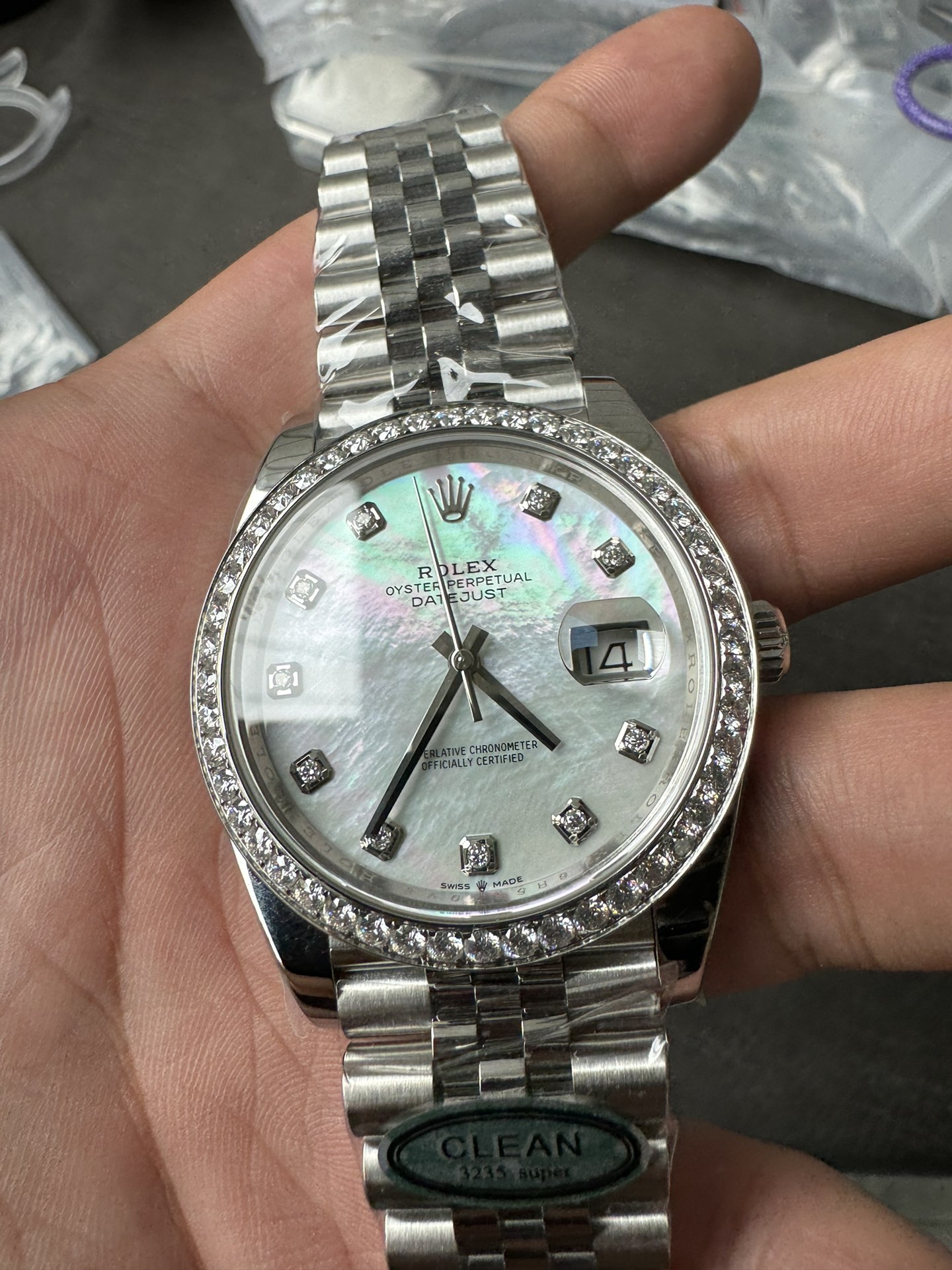 Victory Factory Rolex Datejust 126334 41mm MOP Dial Diamonds Bezel 904L Steel Jubilee Bracelet SH3235 Movement 04 Clean Factory Rolex Datejust 126334 41mm MOP Dial Diamonds Bezel 904L Steel Jubilee Bracelet SH3235 Movement 04
