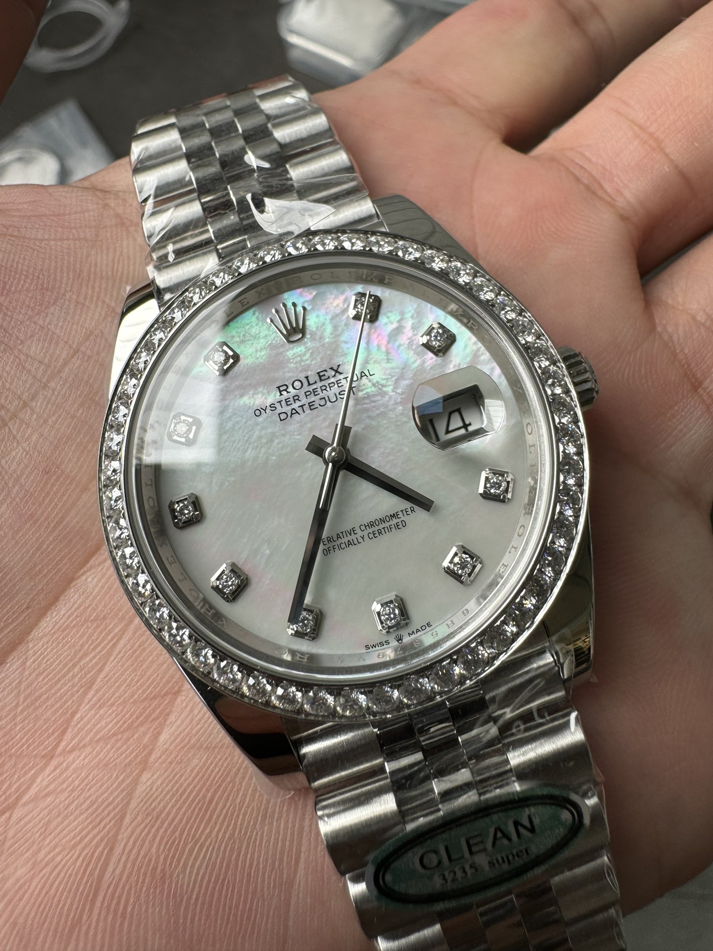 Victory Factory Rolex Datejust 126334 41mm MOP Dial Diamonds Bezel 904L Steel Jubilee Bracelet SH3235 Movement 05 Clean Factory Rolex Datejust 126334 41mm MOP Dial Diamonds Bezel 904L Steel Jubilee Bracelet SH3235 Movement 05