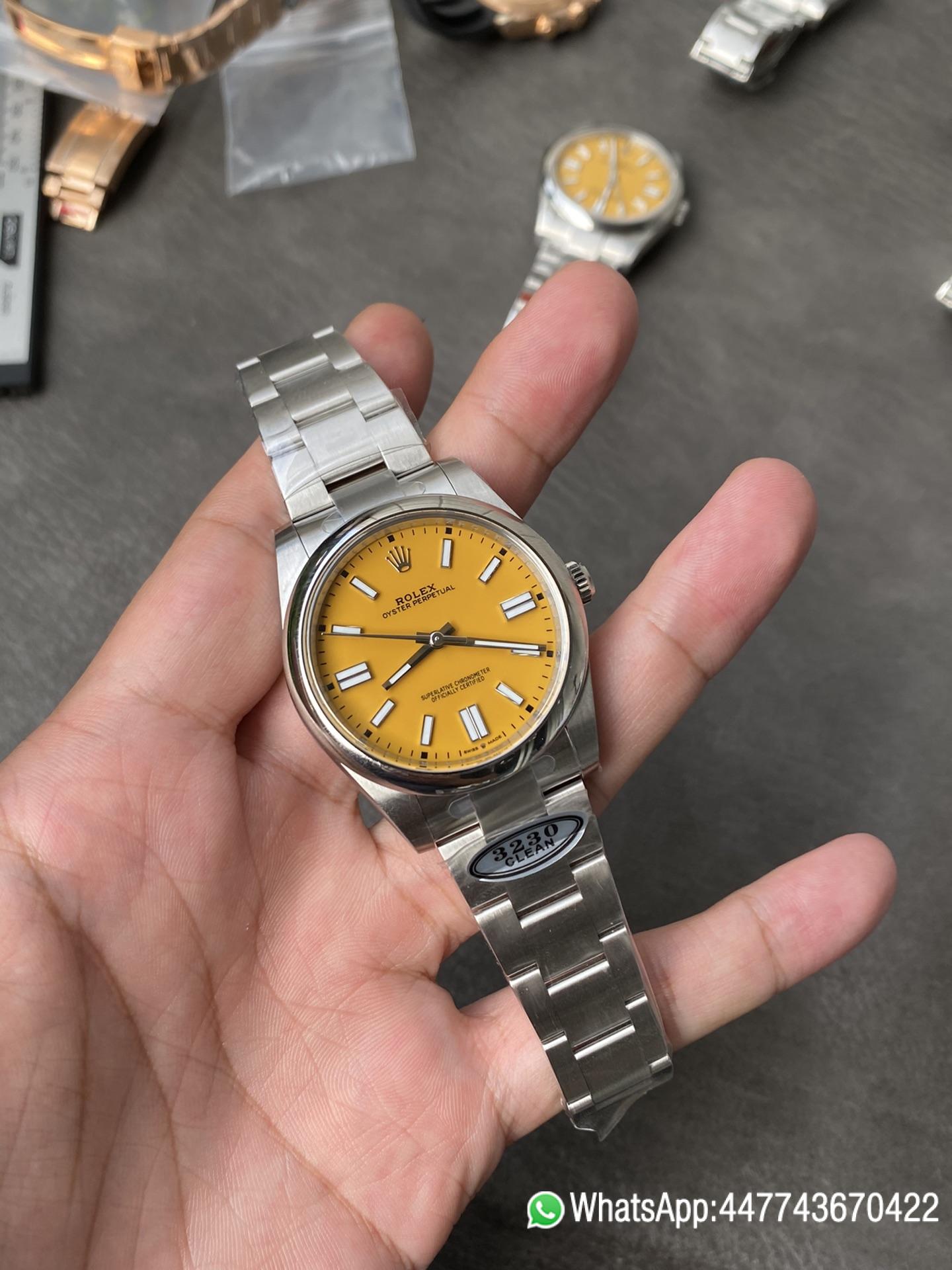 Super Clone Rolex Oyster Perpetual 126000 36mm Yellow Dial 904L Steel VR3230 Movement 01 Super Clone Rolex Oyster Perpetual 126000 36mm Yellow Dial 904L Steel VR3230 Movement 01