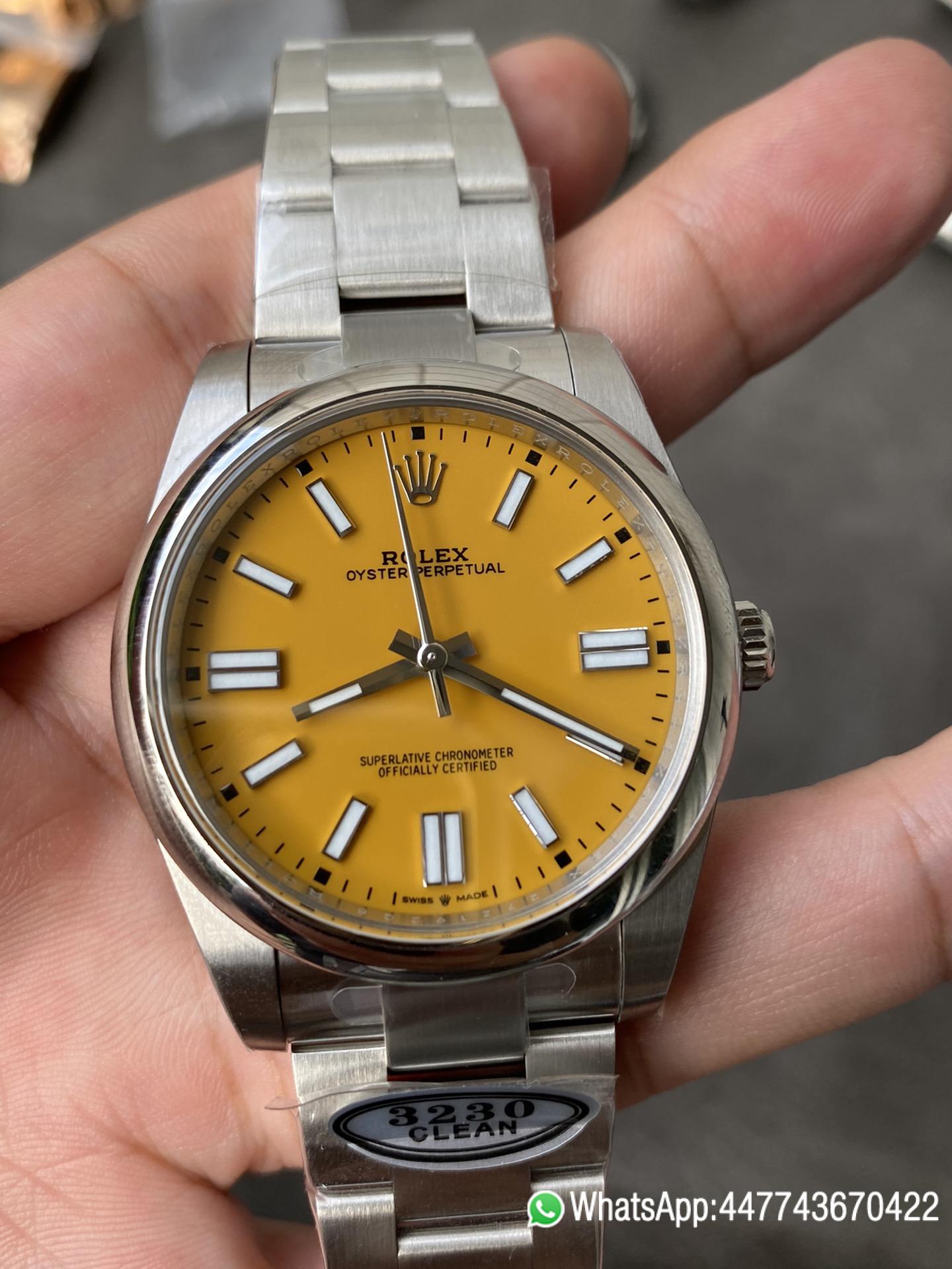Super Clone Rolex Oyster Perpetual 126000 36mm Yellow Dial 904L Steel VR3230 Movement 03 Super Clone Rolex Oyster Perpetual 126000 36mm Yellow Dial 904L Steel VR3230 Movement 03