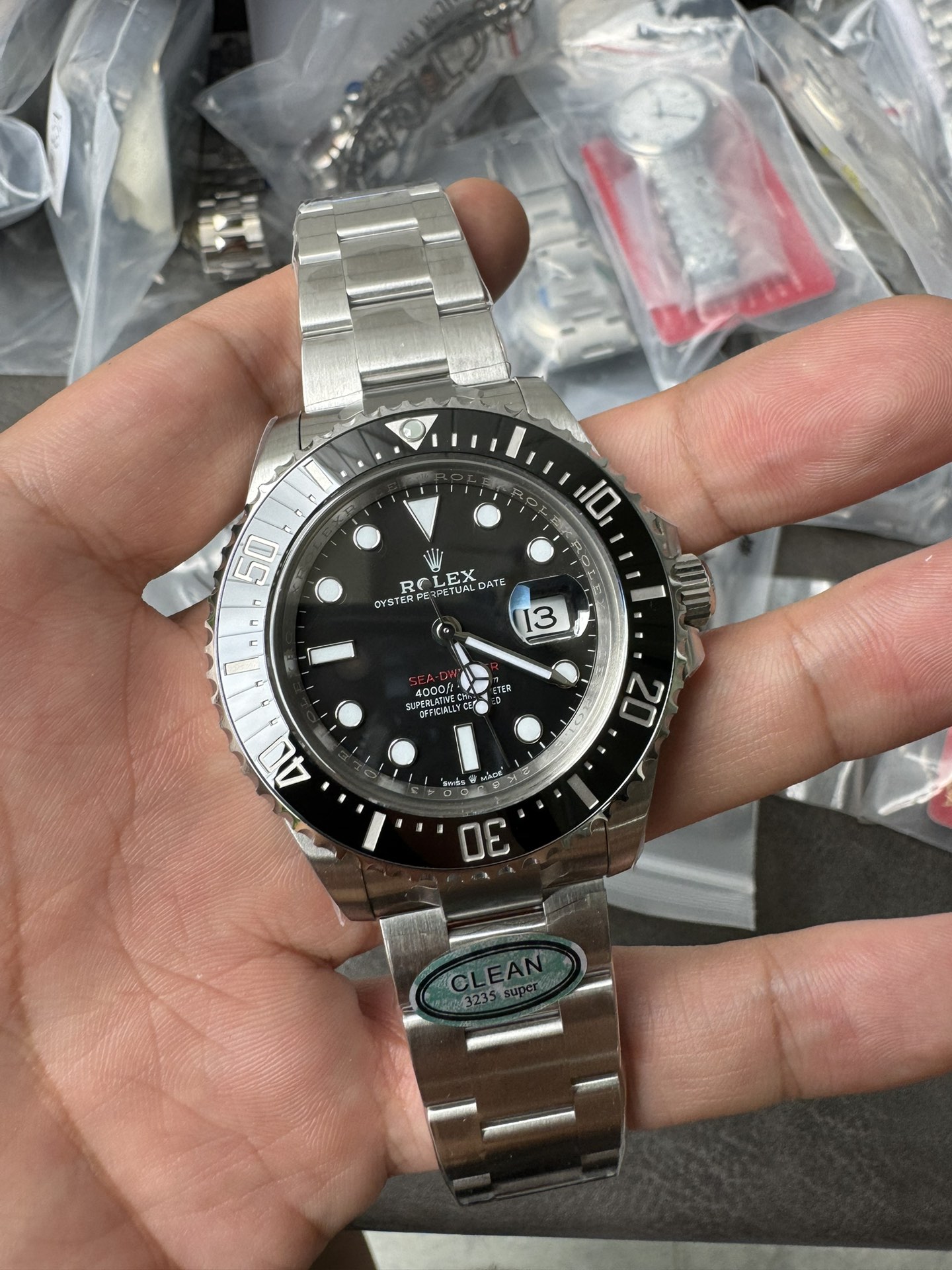 Victory Factory Rolex Sea Dweller 126600 Single Red 904L Steel Case and Bracelet SH3235 Movement 01 Clean Factory Rolex Sea Dweller 126600 Single Red 904L Steel Case and Bracelet SH3235 Movement 01