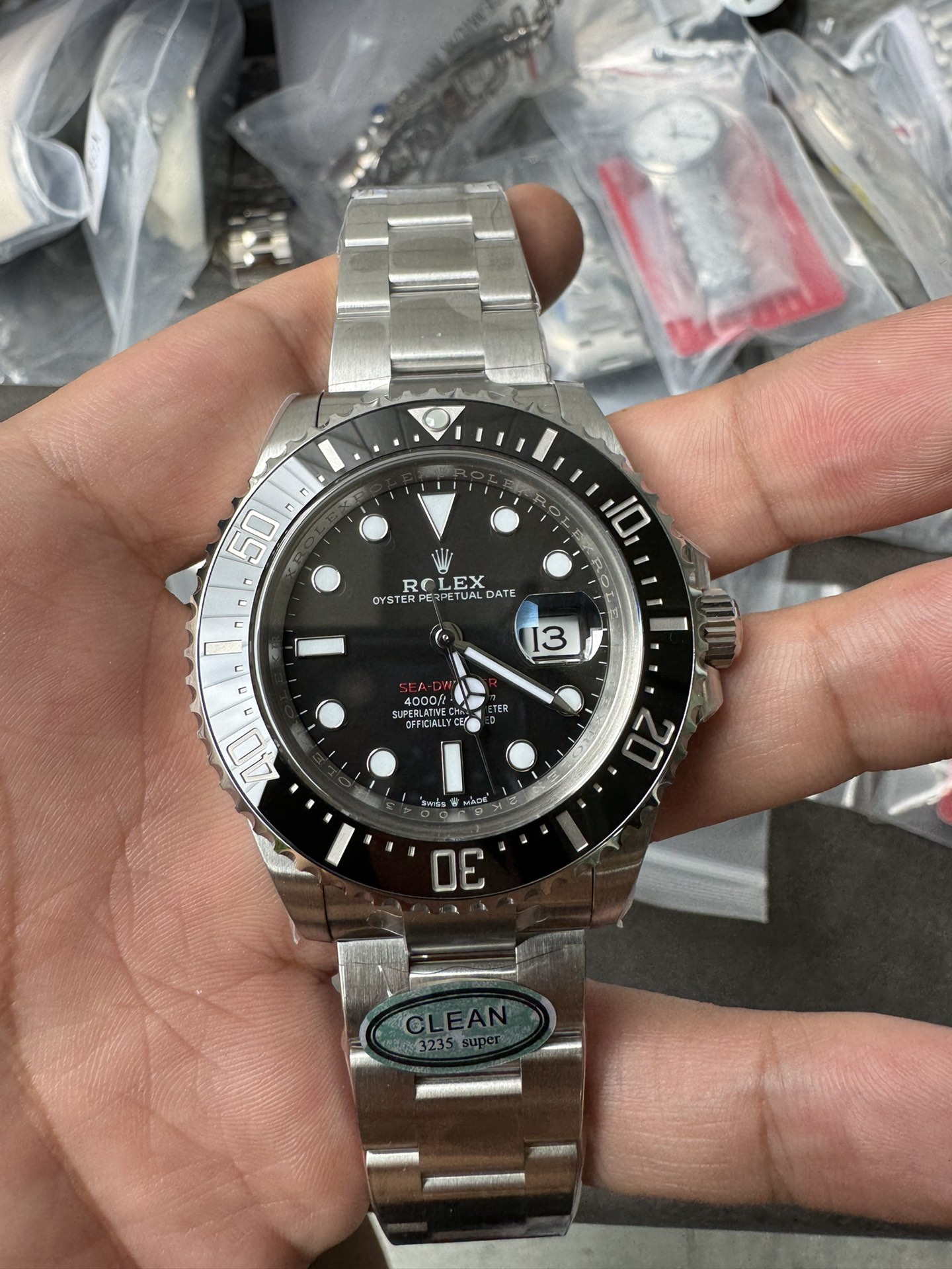 Victory Factory Rolex Sea Dweller 126600 Single Red 904L Steel Case and Bracelet SH3235 Movement 02 Clean Factory Rolex Sea Dweller 126600 Single Red 904L Steel Case and Bracelet SH3235 Movement 02
