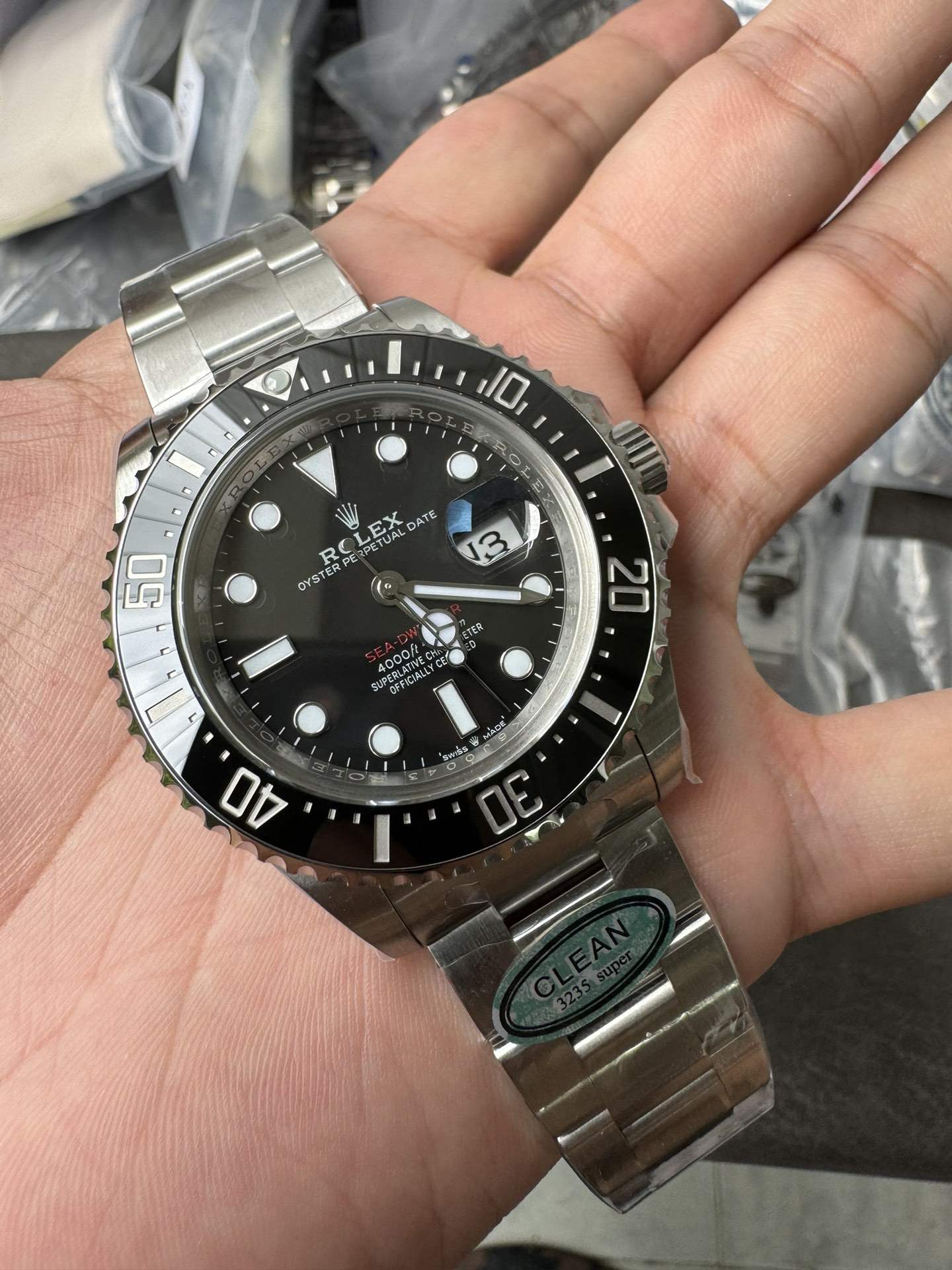 Victory Factory Rolex Sea Dweller 126600 Single Red 904L Steel Case and Bracelet SH3235 Movement 03 Clean Factory Rolex Sea Dweller 126600 Single Red 904L Steel Case and Bracelet SH3235 Movement 03