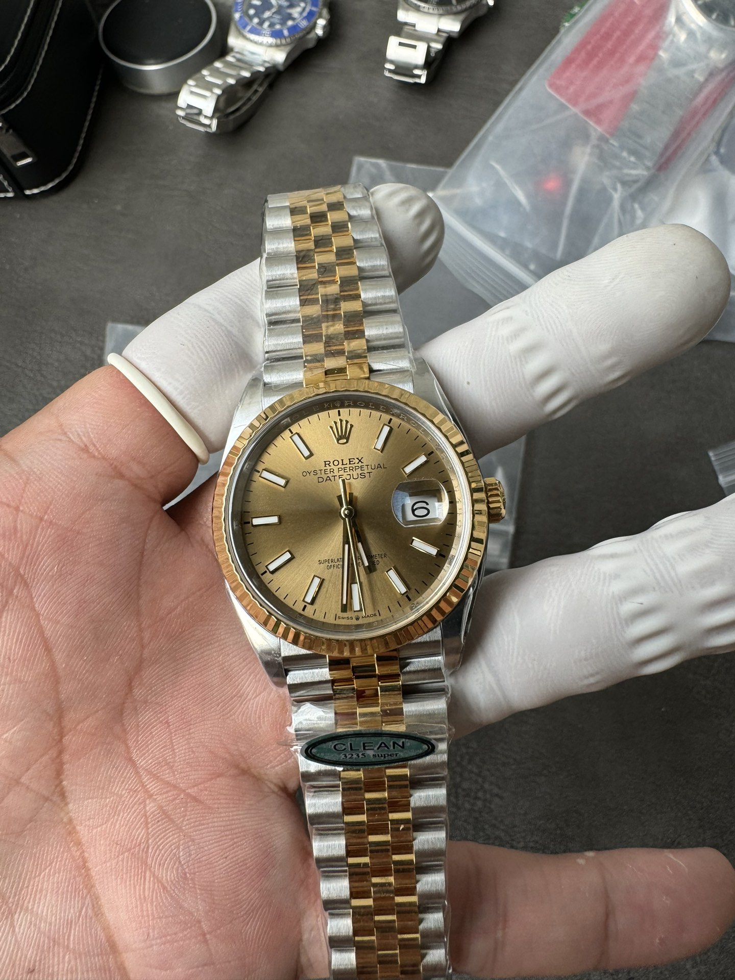 Victory Factory Rolex Datejust 36mm 126233 Yellow Gold Dial with Stick Markers Two Tone Yellow Gold Oystersteel Strap 01 Clean Factory Rolex Datejust 36mm 126233 Yellow Gold Dial with Stick Markers Two Tone Yellow Gold Oystersteel Strap 01