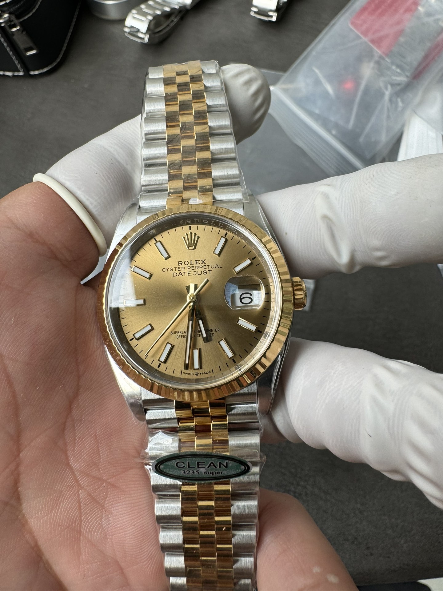 Victory Factory Rolex Datejust 36mm 126233 Yellow Gold Dial with Stick Markers Two Tone Yellow Gold Oystersteel Strap 02 Clean Factory Rolex Datejust 36mm 126233 Yellow Gold Dial with Stick Markers Two Tone Yellow Gold Oystersteel Strap 02
