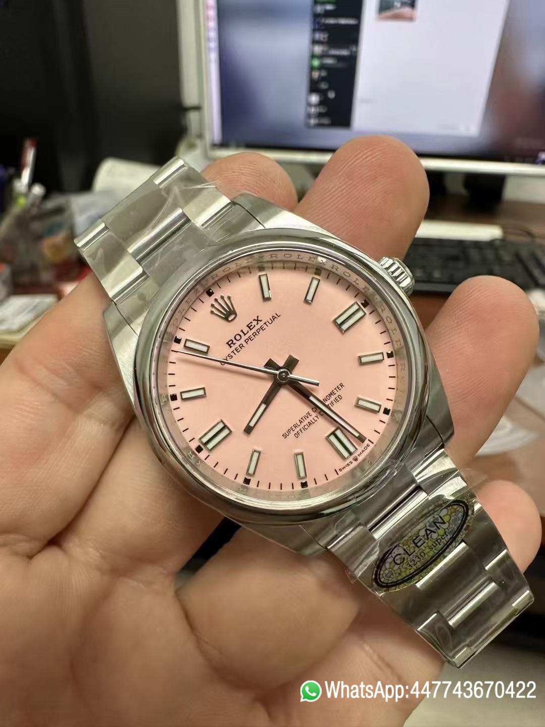 Super Clone Watches Oyster Perpetual 124300 CF OP 41mm 904L Steel Pink Dial VR3230 Movement 02 Super Clone Watches Oyster Perpetual 124300 CF OP 41mm 904L Steel Pink Dial VR3230 Movement 02