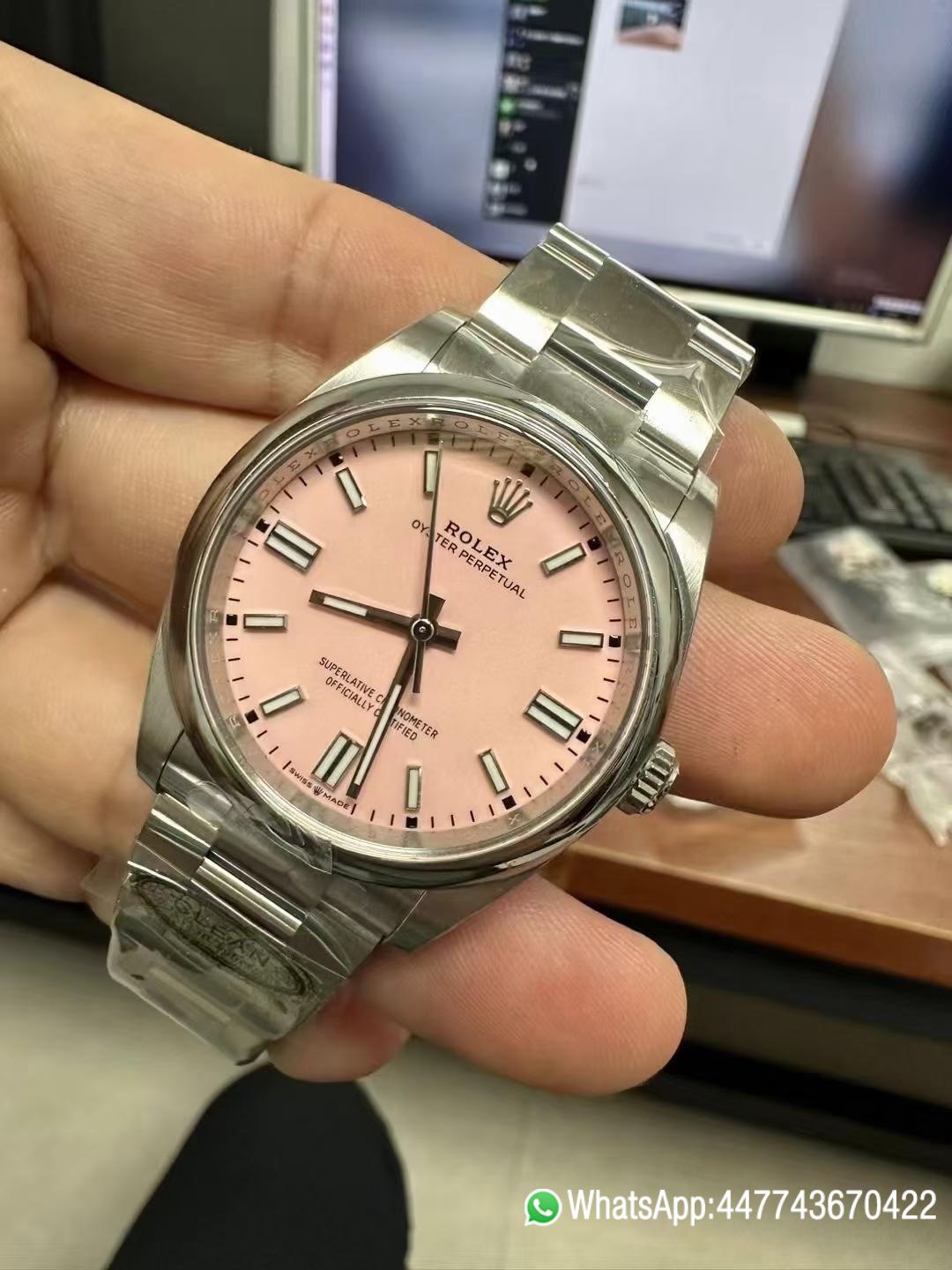 Super Clone Watches Oyster Perpetual 124300 CF OP 41mm 904L Steel Pink Dial VR3230 Movement 03 Super Clone Watches Oyster Perpetual 124300 CF OP 41mm 904L Steel Pink Dial VR3230 Movement 03