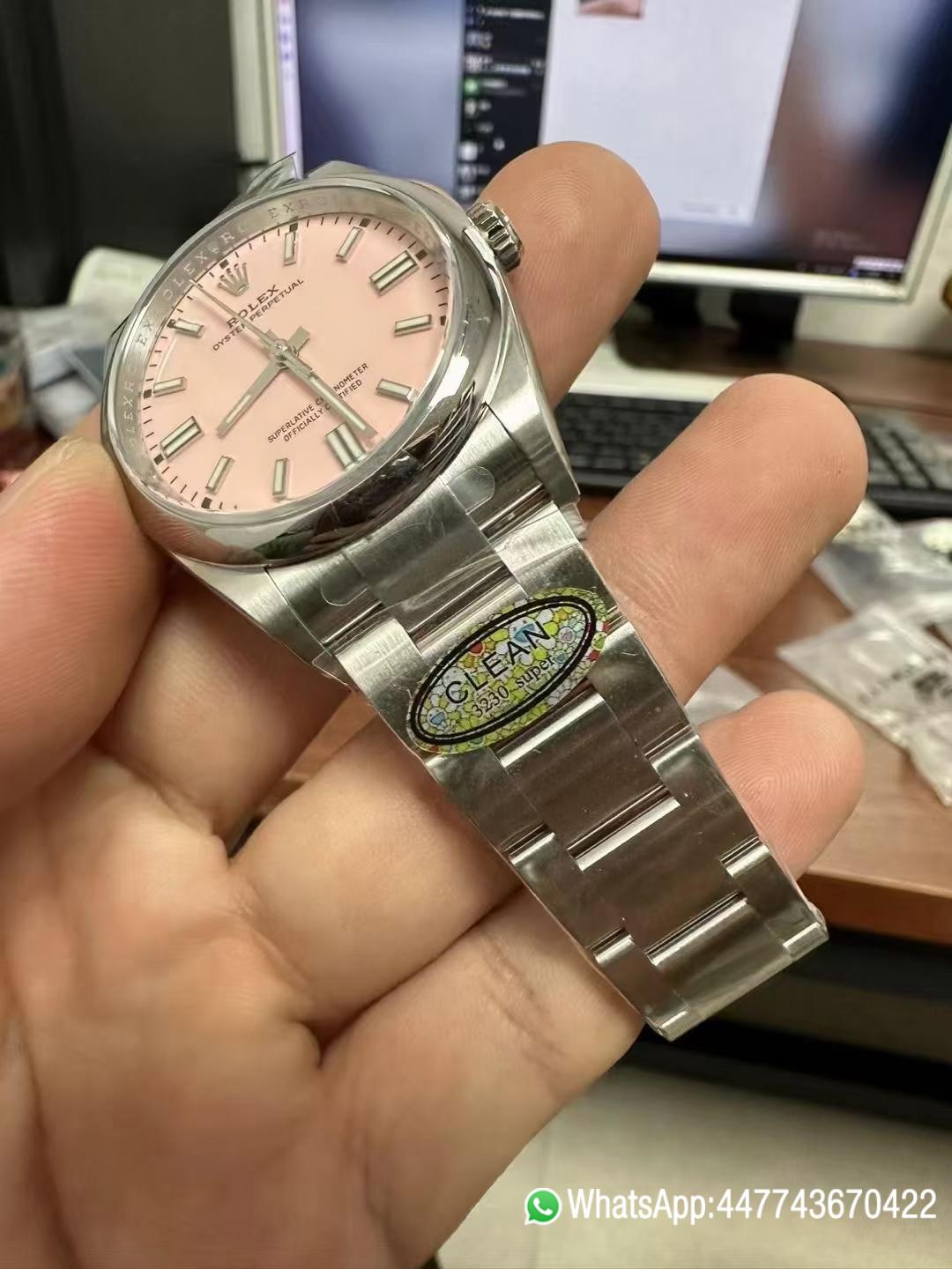 Super Clone Watches Oyster Perpetual 124300 CF OP 41mm 904L Steel Pink Dial VR3230 Movement 05 Super Clone Watches Oyster Perpetual 124300 CF OP 41mm 904L Steel Pink Dial VR3230 Movement 05