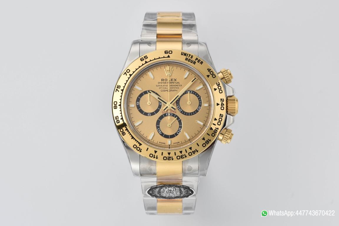 Super Clone Daytona 126503 Golden Black Counter Ring Dial Oystersteel and Yellow Gold Bracelet Yellow Gold Bezel SH4131 Movement 01 Super Clone Daytona 126503 Golden Black Counter Ring Dial Oystersteel and Yellow Gold Bracelet Yellow Gold Bezel SH4131 Movement 01
