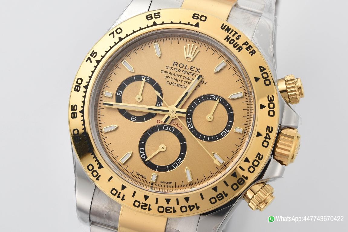 Super Clone Daytona 126503 Golden Black Counter Ring Dial Oystersteel and Yellow Gold Bracelet Yellow Gold Bezel SH4131 Movement 02 Super Clone Daytona 126503 Golden Black Counter Ring Dial Oystersteel and Yellow Gold Bracelet Yellow Gold Bezel SH4131 Movement 02
