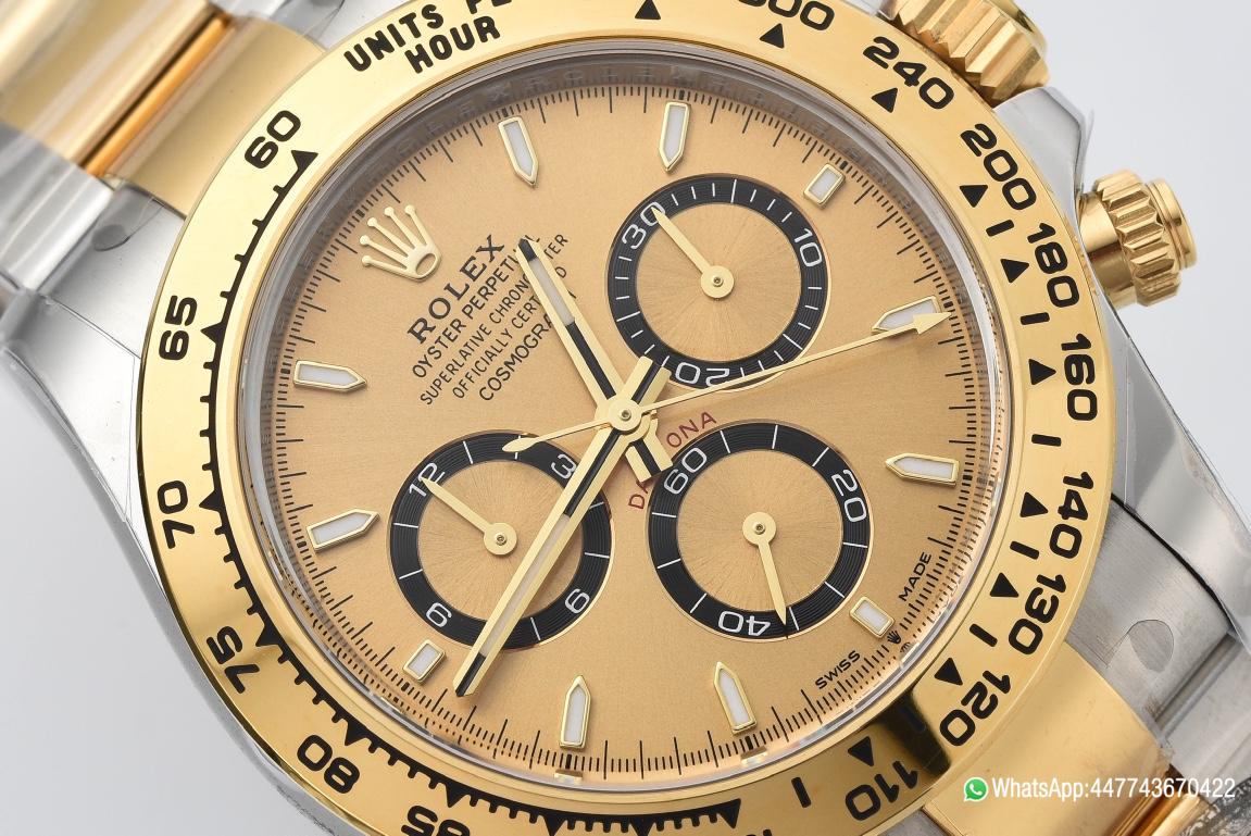 Super Clone Daytona 126503 Golden Black Counter Ring Dial Oystersteel and Yellow Gold Bracelet Yellow Gold Bezel SH4131 Movement 03 Super Clone Daytona 126503 Golden Black Counter Ring Dial Oystersteel and Yellow Gold Bracelet Yellow Gold Bezel SH4131 Movement 03