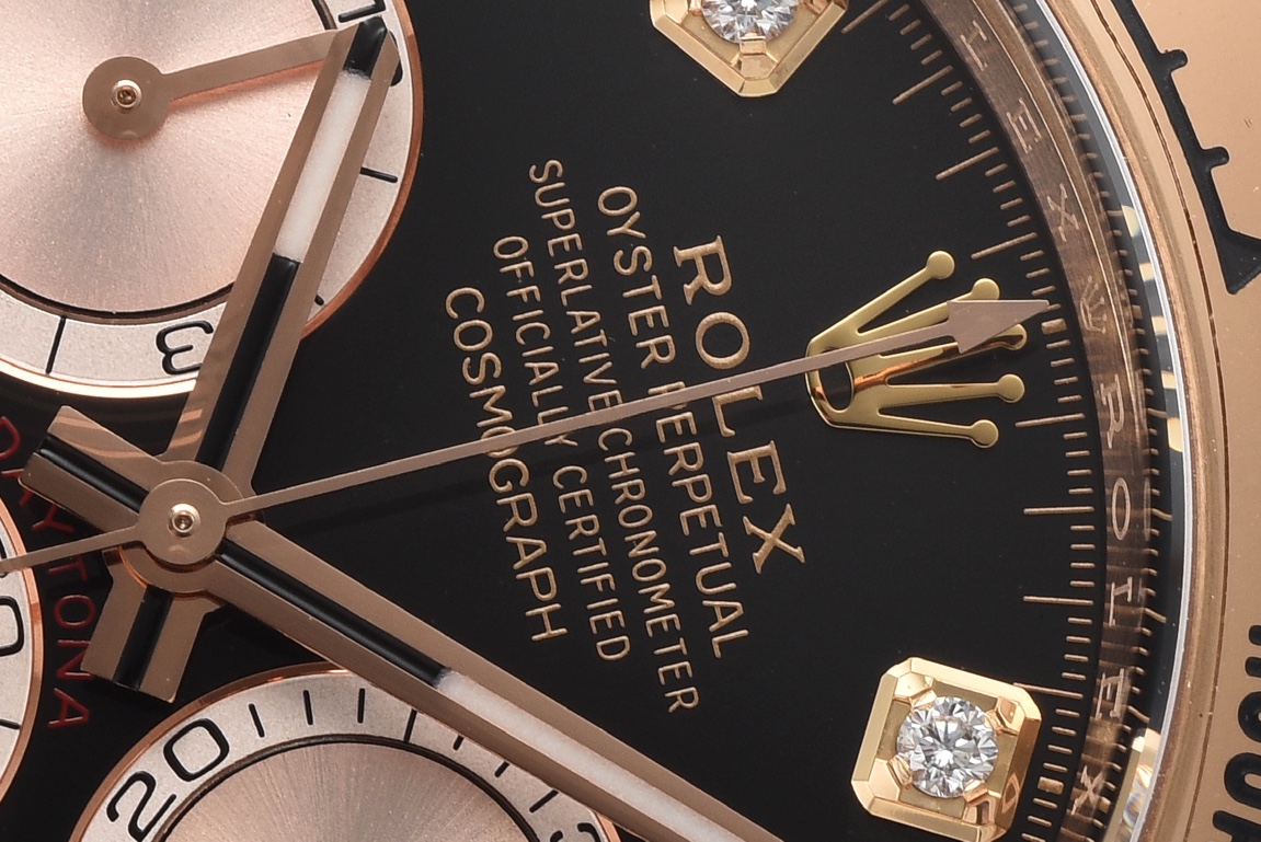 Victory Factory Daytona 126505 Rose Gold Case Bracelet Bright Black and Sundust Set with Diamonds Dial SH4131 Movement 04 Clean Factory Daytona 126505 Rose Gold Case Bracelet Bright Black and Sundust Set with Diamonds Dial SH4131 Movement 04