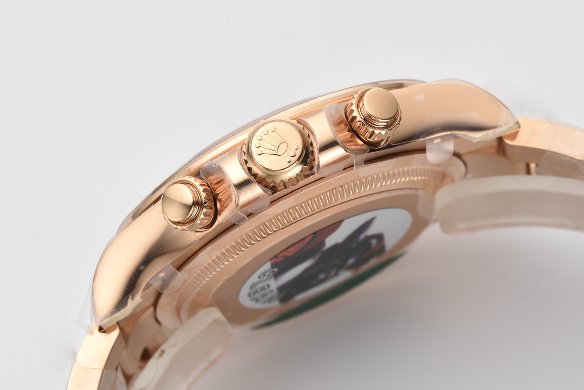 Victory Factory Daytona 126505 Rose Gold Case Bracelet Bright Black and Sundust Set with Diamonds Dial SH4131 Movement 06 Clean Factory Daytona 126505 Rose Gold Case Bracelet Bright Black and Sundust Set with Diamonds Dial SH4131 Movement 06