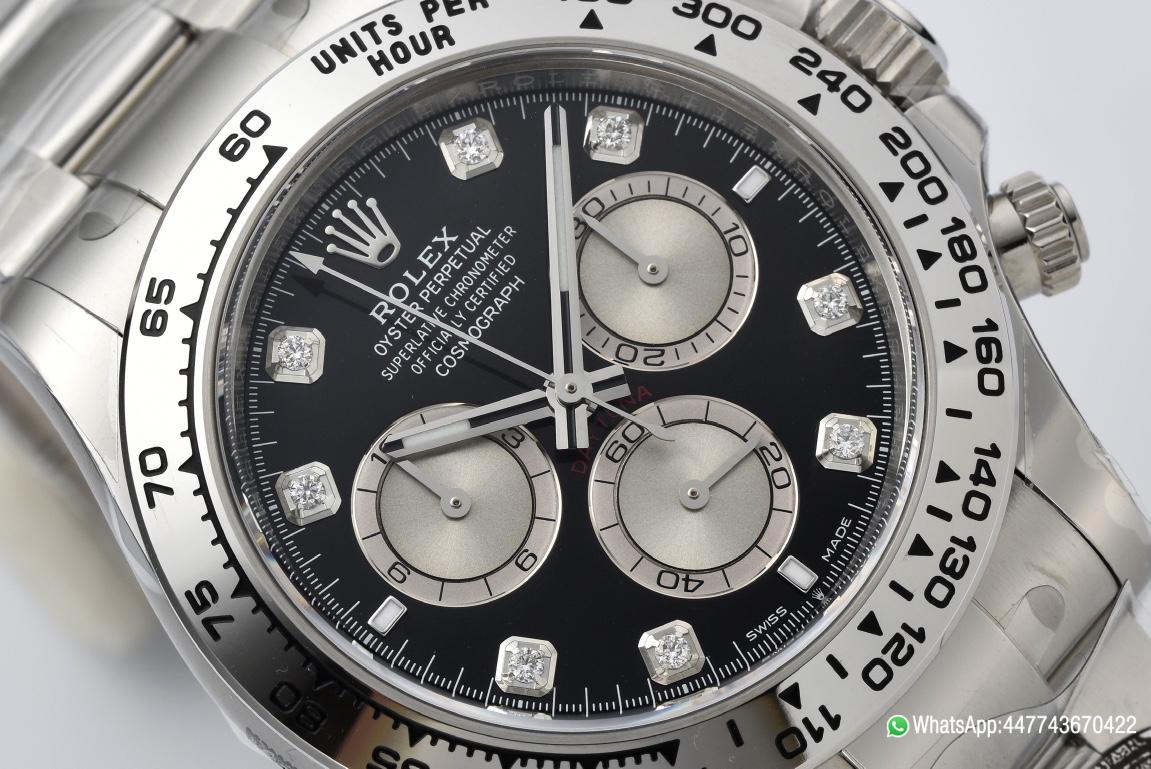 Super Clone Daytona 126509 Black and Steel Set with Diamonds Dial Oystersteel Bracelet SH4131 Movement 03 Super Clone Daytona 126509 Black and Steel Set with Diamonds Dial Oystersteel Bracelet SH4131 Movement 03