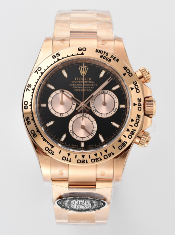 Clean Factory Rolex Daytona 126505 Rose Gold Case Bracelet Black Dial with Rose Gold Sub Dial SH4131 Movement 00