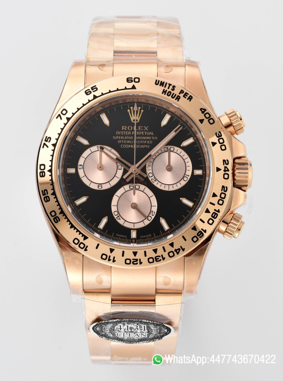 Super Clone Rolex Daytona 126505 Rose Gold Case Bracelet Black Dial with Rose Gold Sub Dial SH4131 Movement 00 Super Clone Rolex Daytona 126505 Rose Gold Case Bracelet Black Dial with Rose Gold Sub Dial SH4131 Movement 00