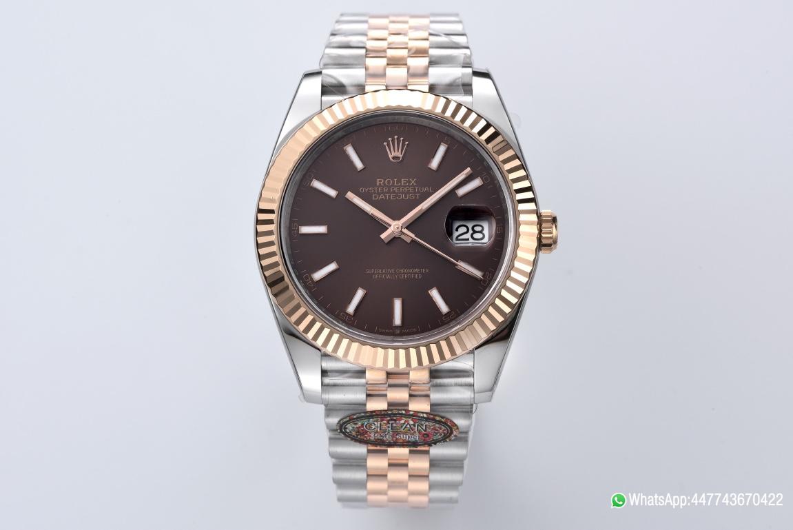 Super Clone Datejust 126331 41mm 904L Steel Case Chocolate Dial with Stick Markers Rose Gold Bezel 3235 Movement Two Tone Jubilee Bracelet 01 Super Clone Datejust 126331 41mm 904L Steel Case Chocolate Dial with Stick Markers Rose Gold Bezel 3235 Movement Two Tone Jubilee Bracelet 01