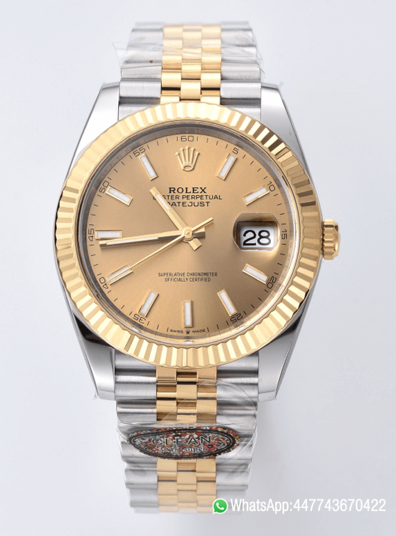 Super Clone Datejust 126333 41mm 904L Steel Case Yellow Gold Dial with Stick Markers Yellow Gold Bezel 3235 Movement Two Tone Jubilee Bracelet 00 Super Clone Datejust 126333 41mm 904L Steel Case Yellow Gold Dial with Stick Markers Yellow Gold Bezel 3235 Movement Two Tone Jubilee Bracelet 00