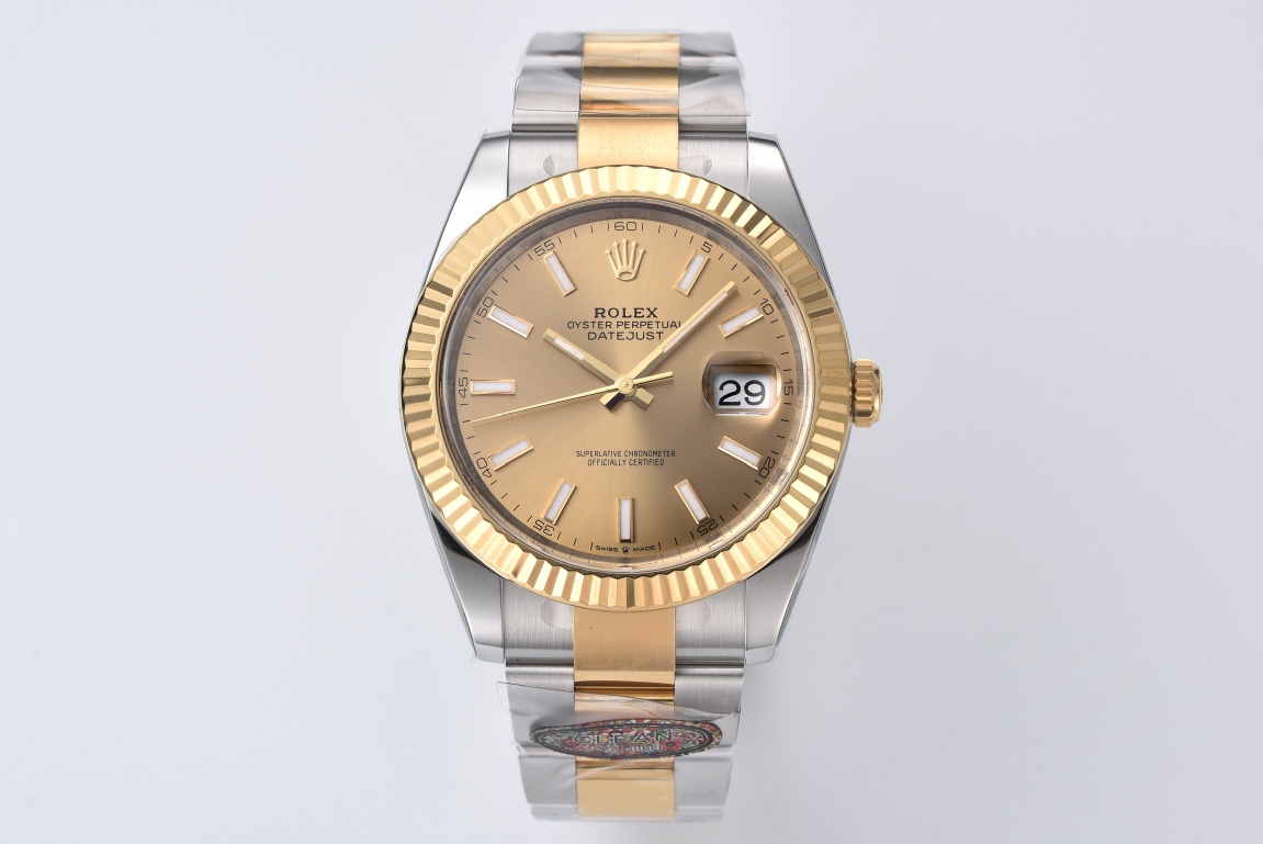 Victory Factory Datejust 41mm 126333 904L Steel Case Yellow Gold Dial with Stick Markers Yellow Gold Bezel 3235 Movement Two Tone Oyster Bracelet 01 Clean Factory Datejust 41mm 126333 904L Steel Case Yellow Gold Dial with Stick Markers Yellow Gold Bezel 3235 Movement Two Tone Oyster Bracelet 01