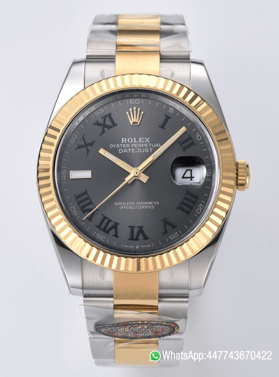 Super Clone Datejust Wimbledon 126333 41mm Gray Dial with Green Roma Markers Yellow Gold Bezel 3235 Caliber Two Tone Oyster Bracelet 00 Super Clone Datejust Wimbledon 126333 41mm Gray Dial with Green Roma Markers Yellow Gold Bezel 3235 Caliber Two Tone Oyster Bracelet 00
