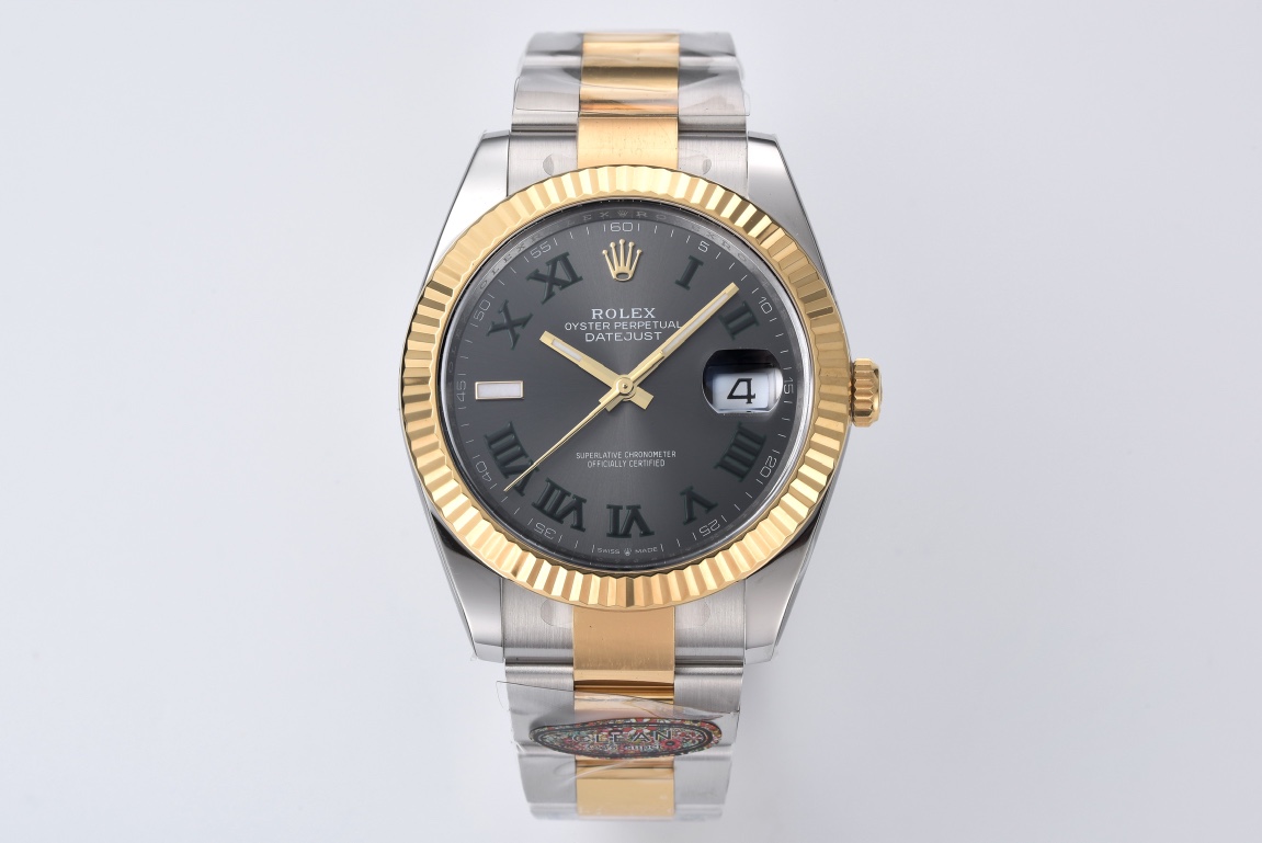 Victory Factory Datejust Wimbledon 126333 41mm Gray Dial with Green Roma Markers Yellow Gold Bezel 3235 Caliber Two Tone Oyster Bracelet 01 Clean Factory Datejust Wimbledon 126333 41mm Gray Dial with Green Roma Markers Yellow Gold Bezel 3235 Caliber Two Tone Oyster Bracelet 01