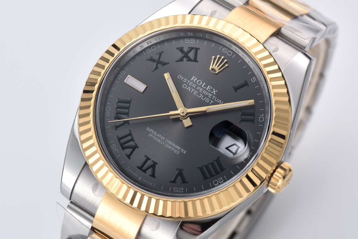 Victory Factory Datejust Wimbledon 126333 41mm Gray Dial with Green Roma Markers Yellow Gold Bezel 3235 Caliber Two Tone Oyster Bracelet 02 Clean Factory Datejust Wimbledon 126333 41mm Gray Dial with Green Roma Markers Yellow Gold Bezel 3235 Caliber Two Tone Oyster Bracelet 02
