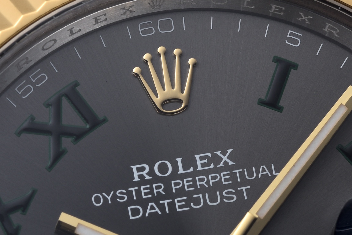 Victory Factory Datejust Wimbledon 126333 41mm Gray Dial with Green Roma Markers Yellow Gold Bezel 3235 Caliber Two Tone Oyster Bracelet 03 Clean Factory Datejust Wimbledon 126333 41mm Gray Dial with Green Roma Markers Yellow Gold Bezel 3235 Caliber Two Tone Oyster Bracelet 03