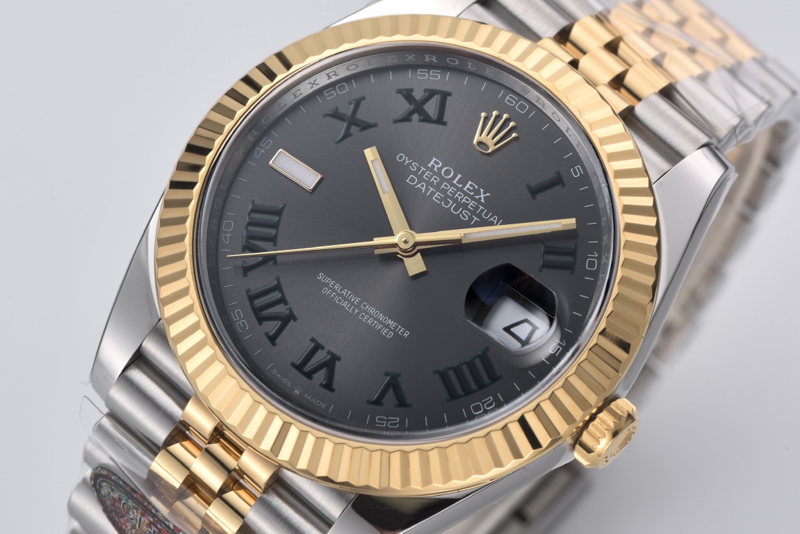Victory Factory Datejust Wimbledon 126333 41mm Gray Dial with Green Roma Markers Yellow Gold Bezel 3235 Movement Two Tone Jubilee Bracelet 02 Clean Factory Datejust Wimbledon 126333 41mm Gray Dial with Green Roma Markers Yellow Gold Bezel 3235 Movement Two Tone Jubilee Bracelet 02