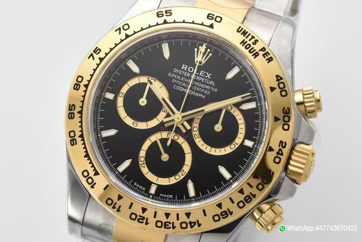 Super Clone Daytona 126503 Black and Gold Counter Rings Dial 904L Steel Case Yellow Gold Bezel SH4131 Movement Oystersteel and Yellow Gold Band 02 Super Clone Daytona 126503 Black and Gold Counter Rings Dial 904L Steel Case Yellow Gold Bezel SH4131 Movement Oystersteel and Yellow Gold Band 02