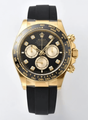Clean Factory Daytona 126518 Black Dial with Diamonds Markers Yellow Gold Case Black Ceramic Bezel SH4131 Movement Oysterflex Strap 00