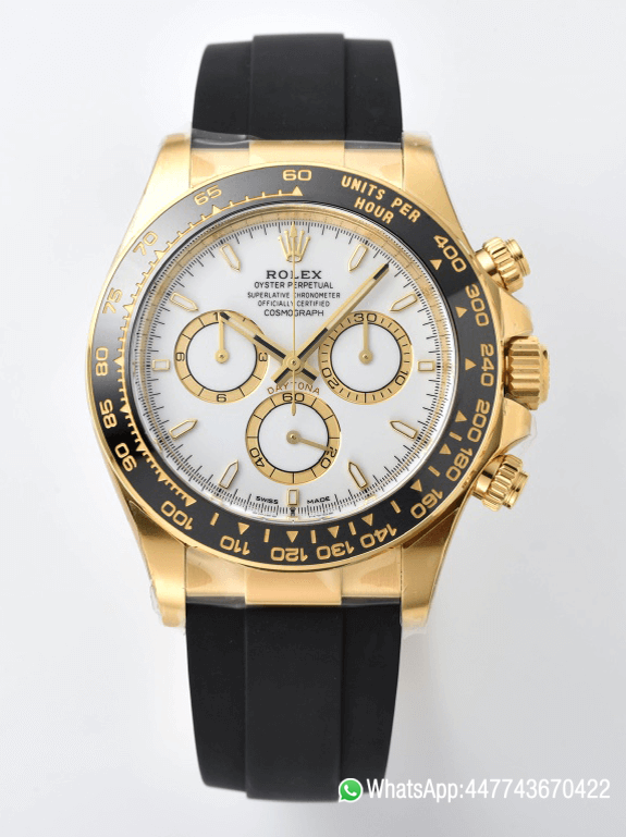 Super Clone Daytona 126518 White Dial Yellow Gold Case Black Ceramic Bezel SH4131 Movement Oysterflex Strap 000 Super Clone Daytona 126518 White Dial Yellow Gold Case Black Ceramic Bezel SH4131 Movement Oysterflex Strap 000