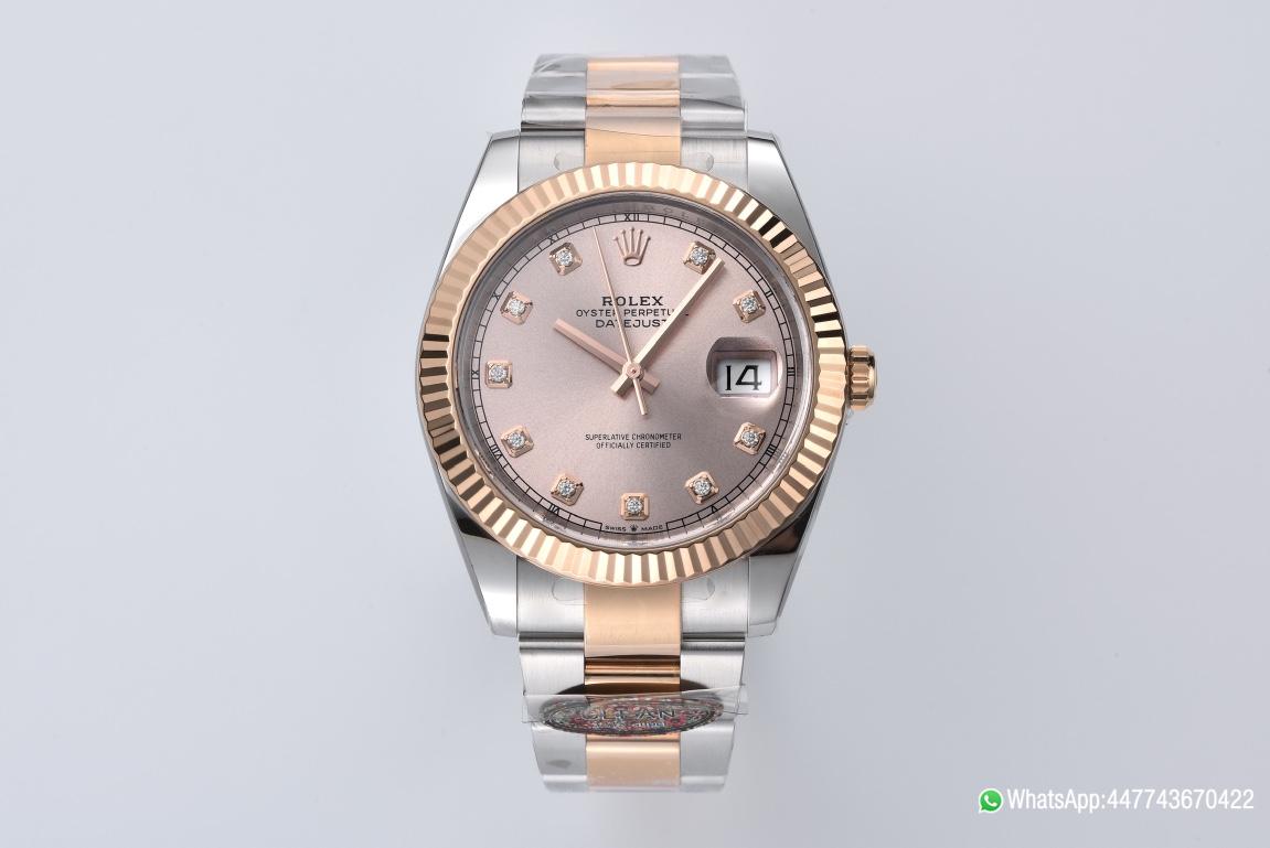 Victory Datejust 126331 41mm Rose Gold Sundust Dial with Diamond Markers Rose Gold Bezel 3235 Movement Two Tone Oyster Bracelet 01 Clean Datejust 126331 41mm Rose Gold Sundust Dial with Diamond Markers Rose Gold Bezel 3235 Movement Two Tone Oyster Bracelet 01