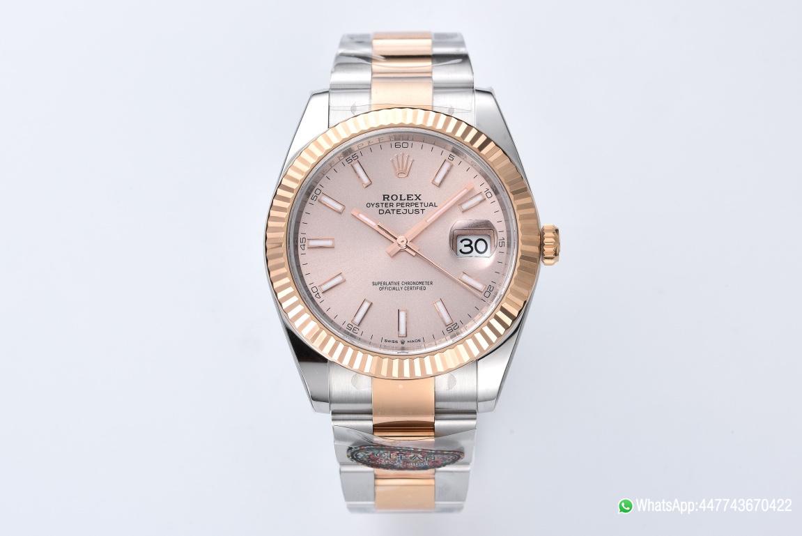 Victory Datejust 126331 41mm Rose Gold Sundust Dial with Stick Markers Rose Gold Bezel 904L Steel Case 3235 Movement Two Tone Oyster Bracelet 01 Clean Datejust 126331 41mm Rose Gold Sundust Dial with Stick Markers Rose Gold Bezel 904L Steel Case 3235 Movement Two Tone Oyster Bracelet 01