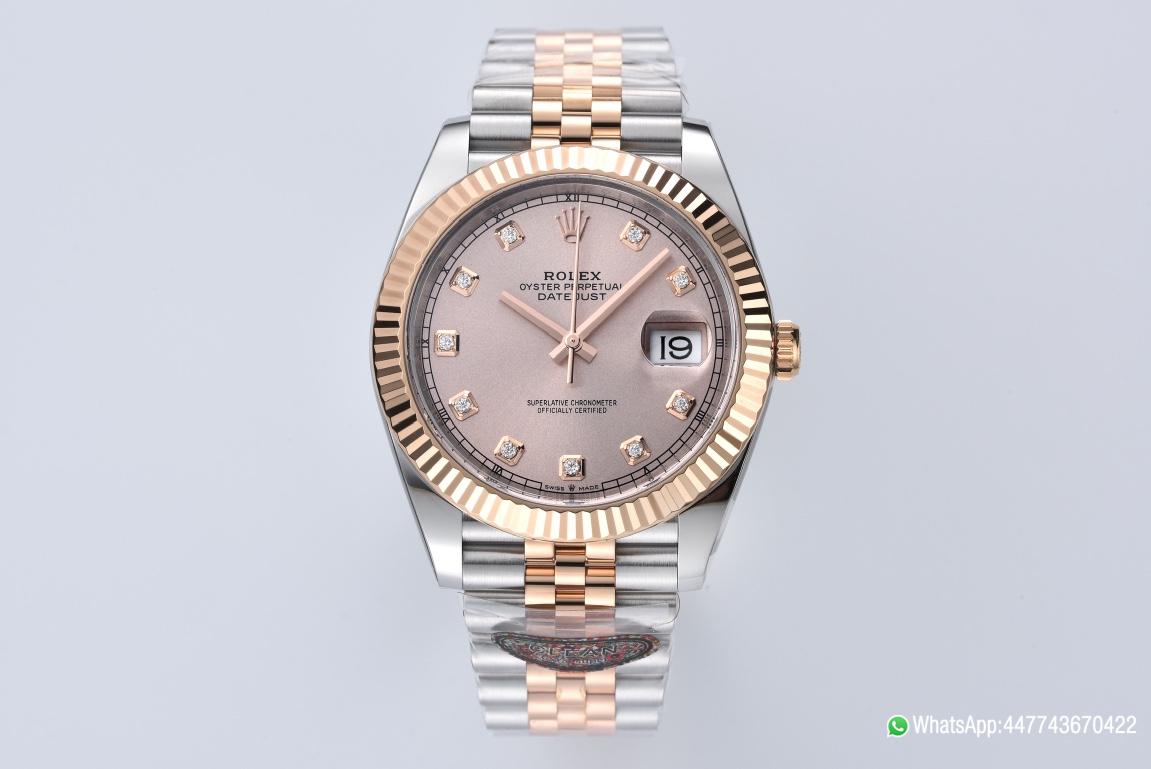 Victory Datejust 126331 41mm Rose Gold Sundust Dial with diamond Markers Rose Gold Bezel 3235 Movement Two Tone Jubilee Bracelet 01 Clean Datejust 126331 41mm Rose Gold Sundust Dial with diamond Markers Rose Gold Bezel 3235 Movement Two Tone Jubilee Bracelet 01