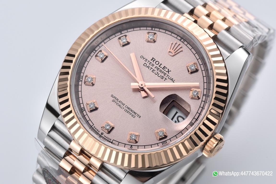 Victory Datejust 126331 41mm Rose Gold Sundust Dial with diamond Markers Rose Gold Bezel 3235 Movement Two Tone Jubilee Bracelet 02 Clean Datejust 126331 41mm Rose Gold Sundust Dial with diamond Markers Rose Gold Bezel 3235 Movement Two Tone Jubilee Bracelet 02