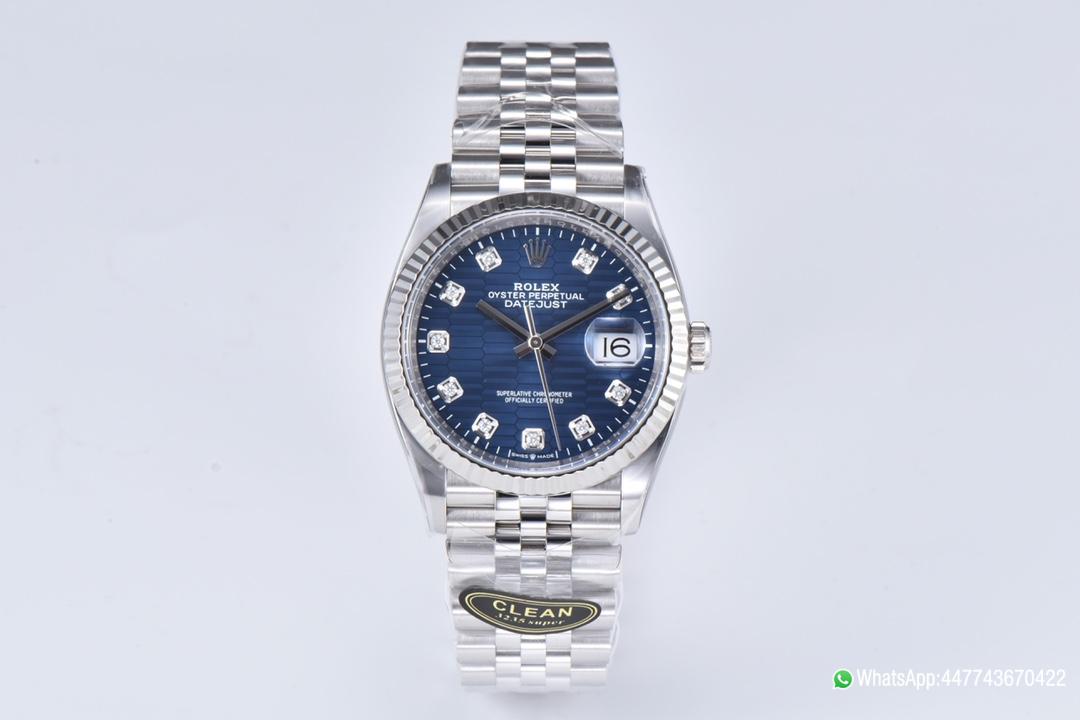Super Clone Datejust 126234 36mm Blue Motif Dial with Diamonds Markers 3235 Movement Jubilee Bracelet 01 Super Clone Datejust 126234 36mm Blue Motif Dial with Diamonds Markers 3235 Movement Jubilee Bracelet 01