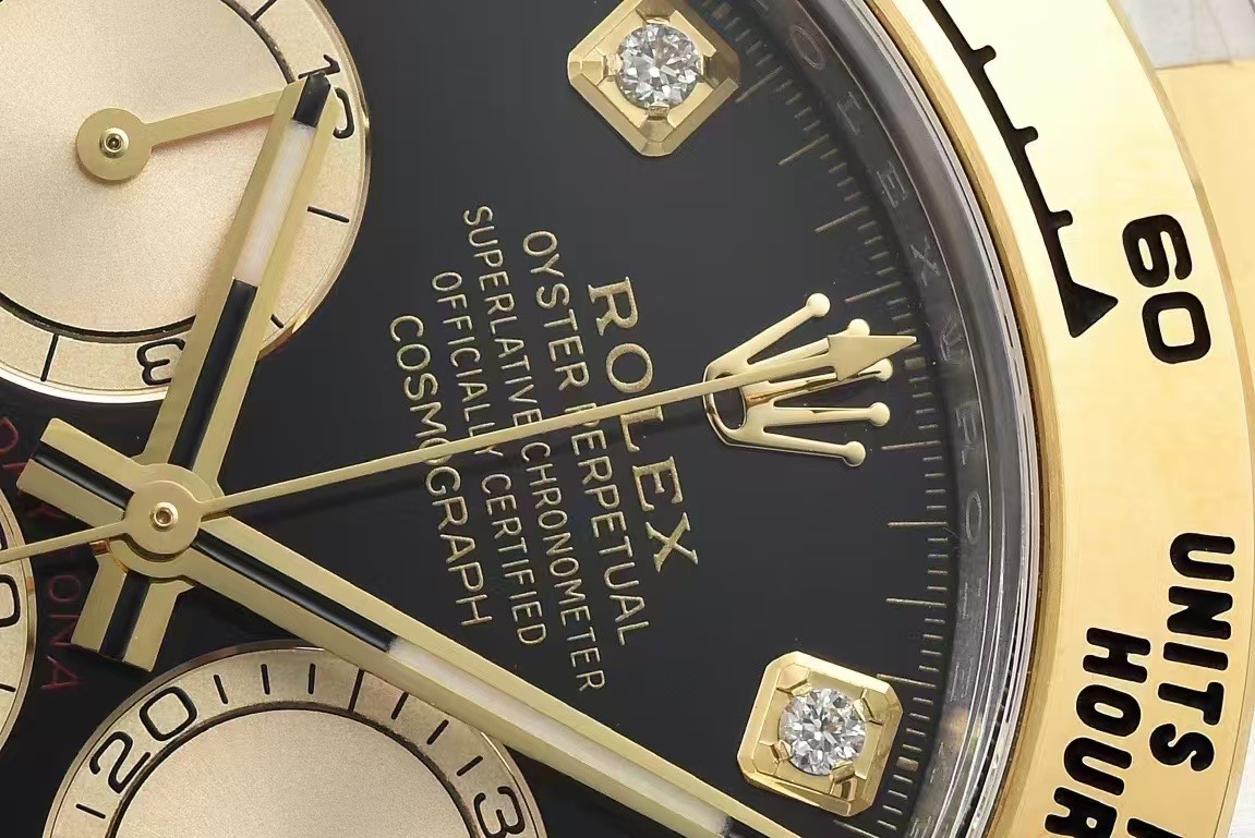 Victory Factory Daytona 126503 Black Dial with Diamonds Markers Gold Bezel Two Tone Oyster and Gold Bracelet SH4131 Movement 04 Clean Factory Daytona 126503 Black Dial with Diamonds Markers Gold Bezel Two Tone Oyster and Gold Bracelet SH4131 Movement 04