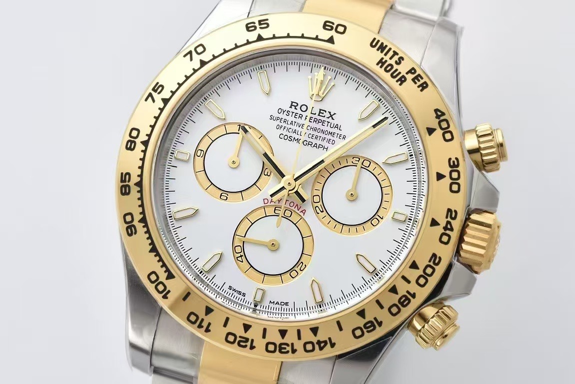 Victory Factory Daytona 126503 White Dial with Gold Eye Sub Dial Two Tone Yellow Gold Steel Bracelet Gold Bezel SH4131 Movement 02 Clean Factory Daytona 126503 White Dial with Gold Eye Sub Dial Two Tone Yellow Gold Steel Bracelet Gold Bezel SH4131 Movement 02