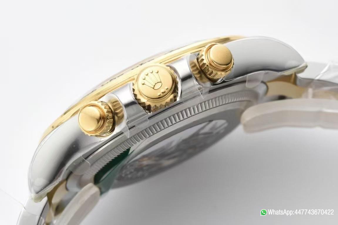 Super Clone Daytona 126503 White Dial with Gold Eye Sub Dial Two Tone Yellow Gold Steel Bracelet Gold Bezel SH4131 Movement 07 Super Clone Daytona 126503 White Dial with Gold Eye Sub Dial Two Tone Yellow Gold Steel Bracelet Gold Bezel SH4131 Movement 07